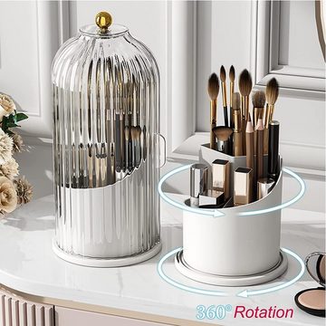 HYTIREBY Aufbewahrungsbox 360° Staubdicht lippenstift Schminke Organizer Drehbar,1 Stück, Kosmetikbox mit Deckel,für Dresser Badezimmer Schlafzimmer