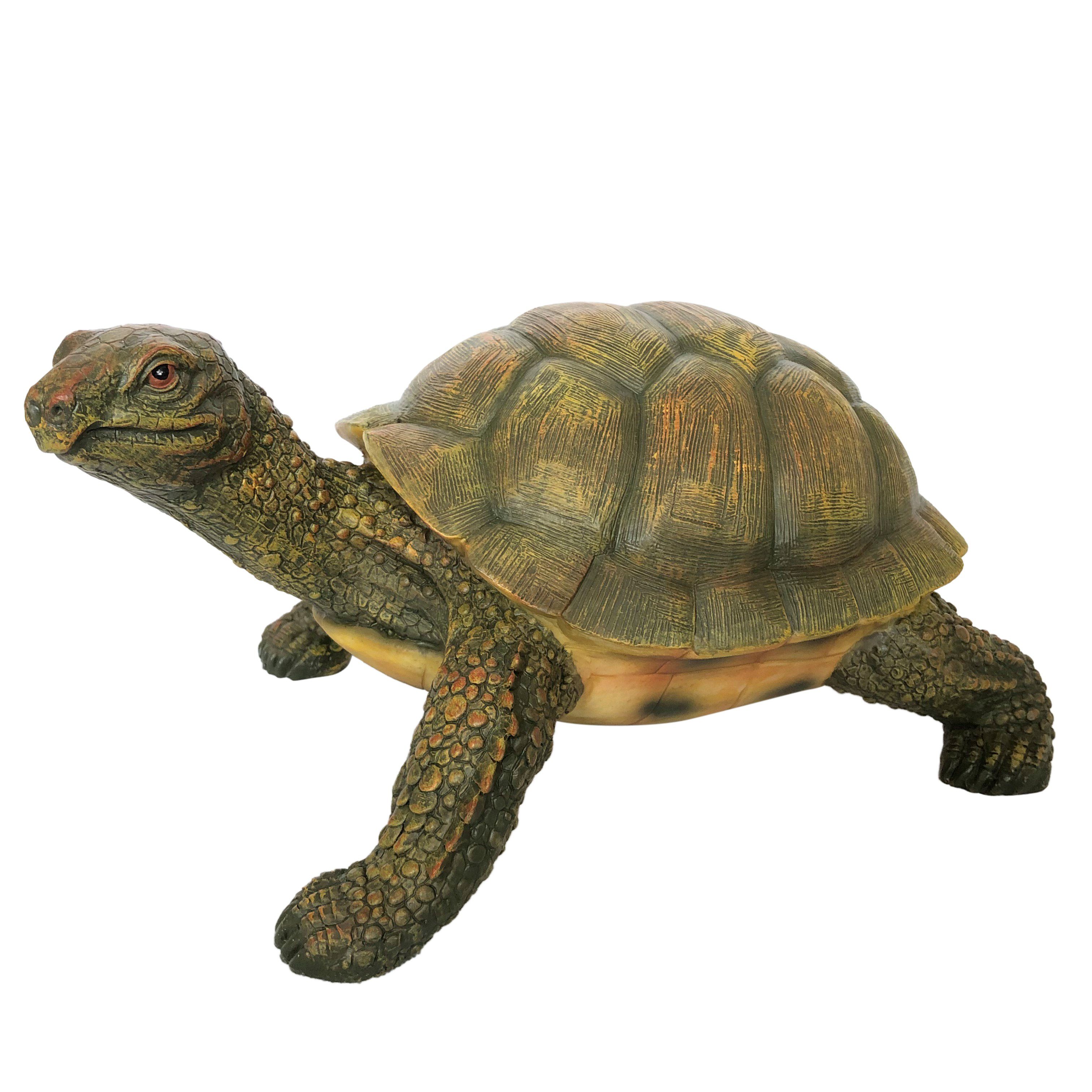 Online-Fuchs Gartenfigur Schildkröte für außen geeigent Gartenteich Deko Figur, Maße: 32 x 22 x 15 cm witterungsbeständig Garten Terrasse