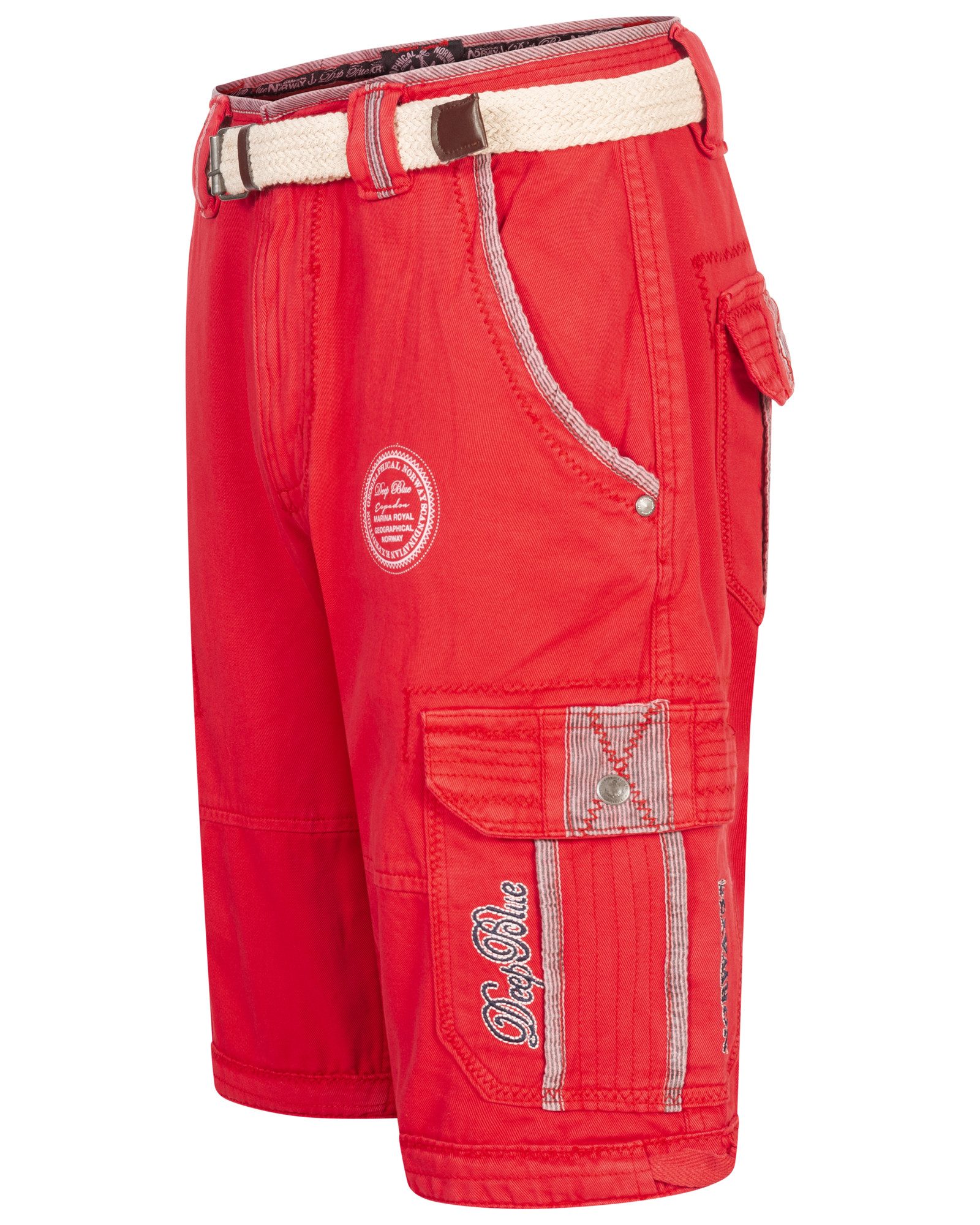 Geographical Norway Shorts Herren Cargo Shorts Kurze Hose Short Bermuda Knielang Sommer + Gürtel