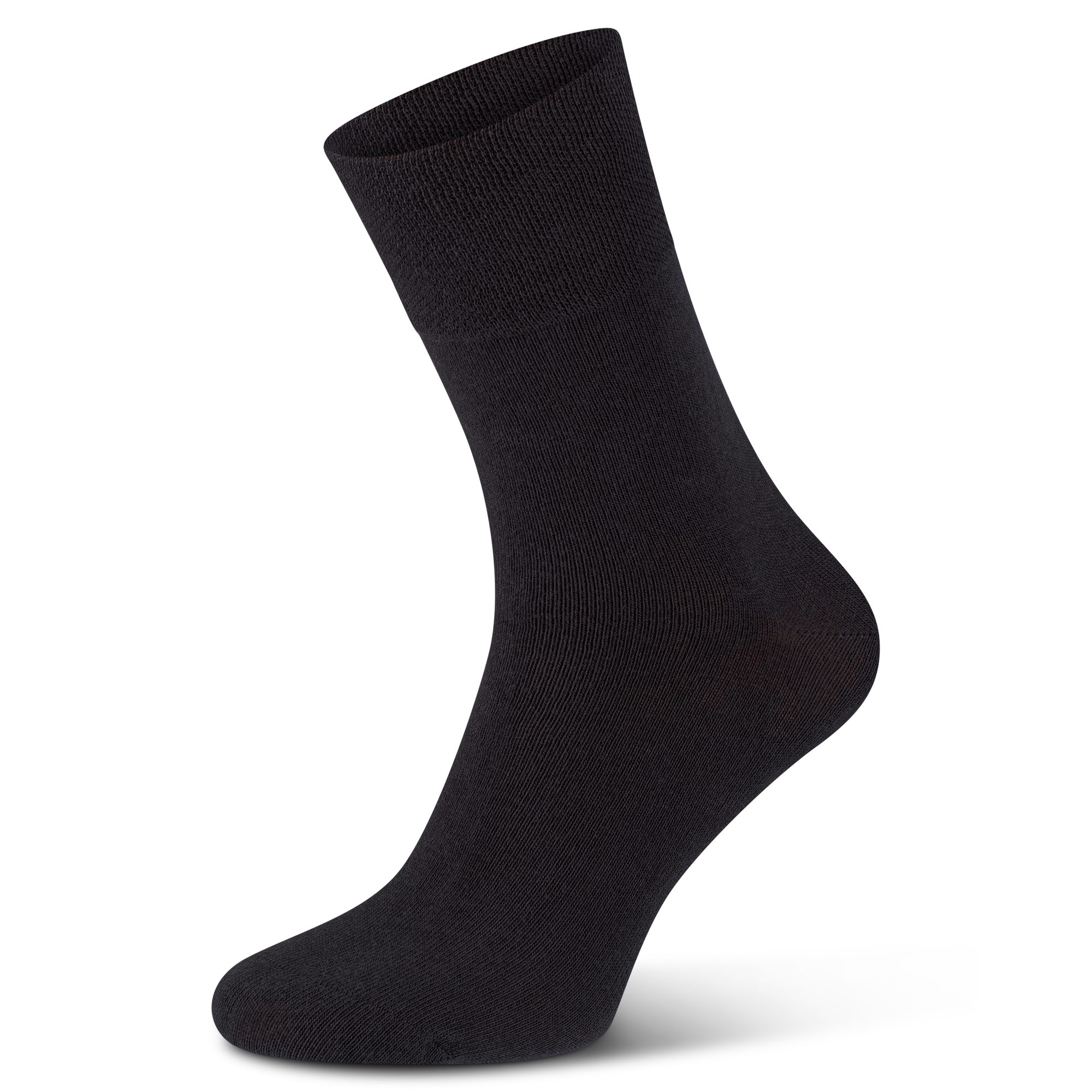 footart Diabetikersocken 3 Paar Baumwolle schwarz Softrand ohne Gummi Unisex venenfreundlich, flache Zehennaht