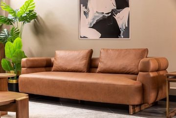 JVmoebel Wohnzimmer-Set Komplette Couchgarnitur Dreisitzer Sessel Stoff Braun Couchtische 5tlg, (5-St., 2x Sofa 3-Sitzer/Sessel/Couchtisch/Beistelltisch), Made in Europa