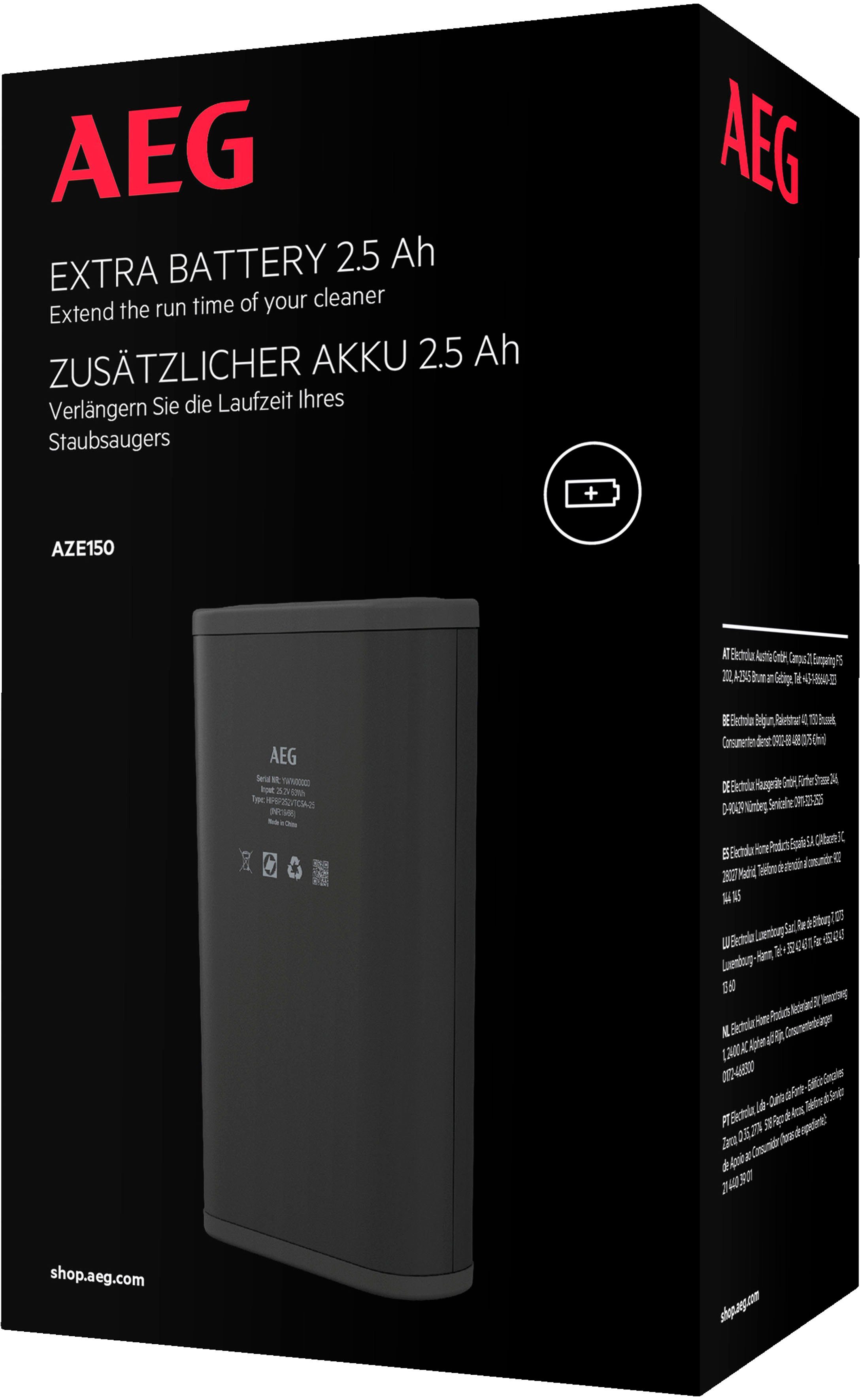 AEG AZE150 Akku (25,2 V), Ersatz-Akku für Laufzeitverlängerung