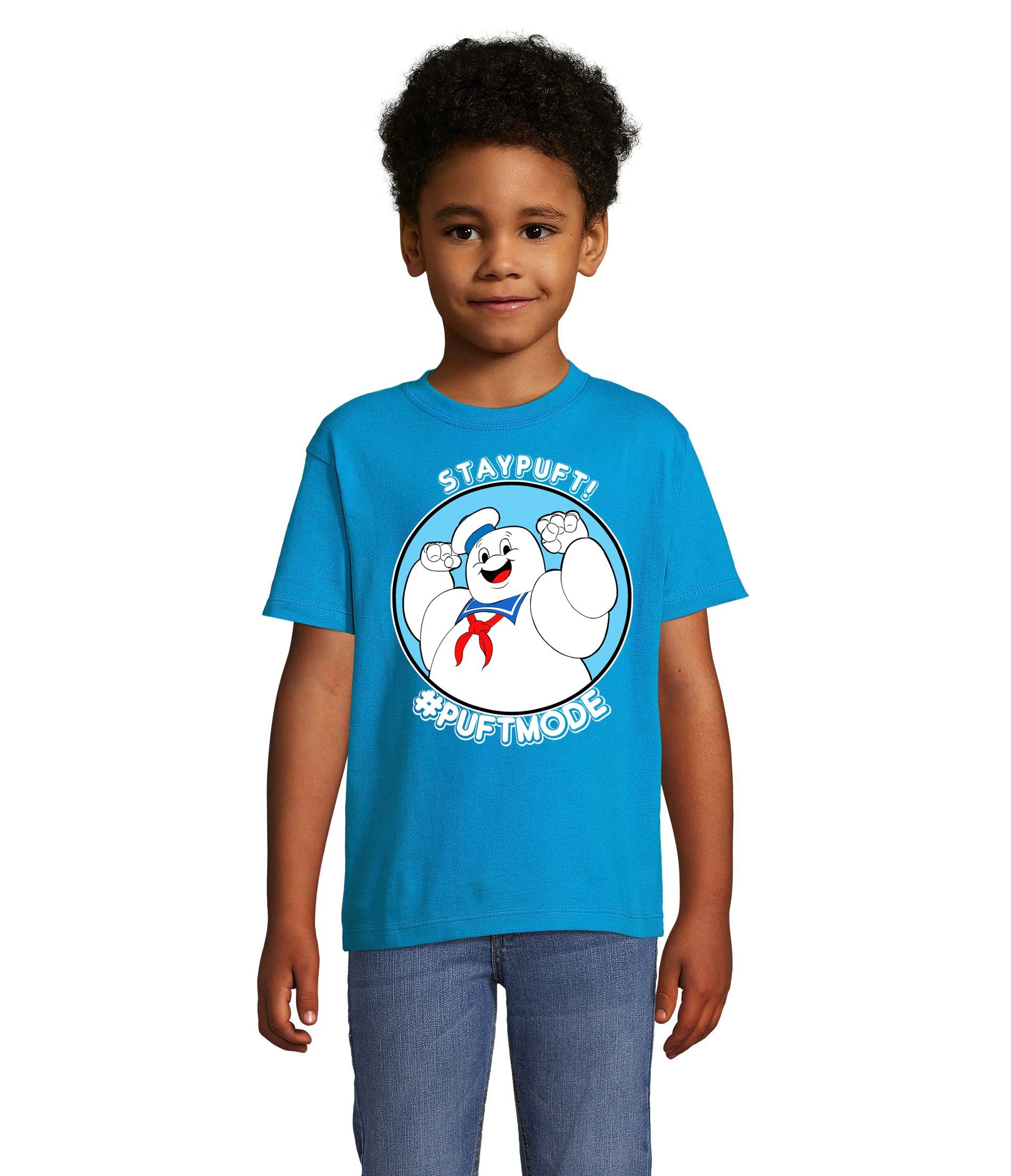 Blondie & Brownie T-Shirt Kinder Marshmallowman Ghostbusters Slimer Geisterjäger Blau | T-Shirts