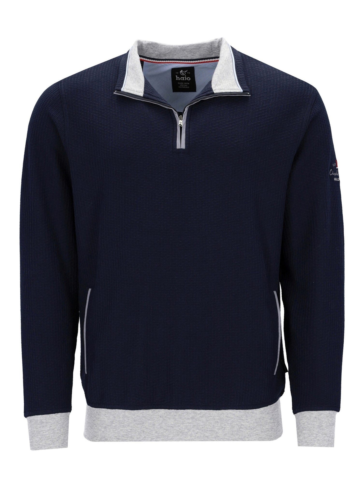 Hajo Sweatshirt Sweatshirt allover strukturiert mit Eingriffstaschen in stay fresh-Qua