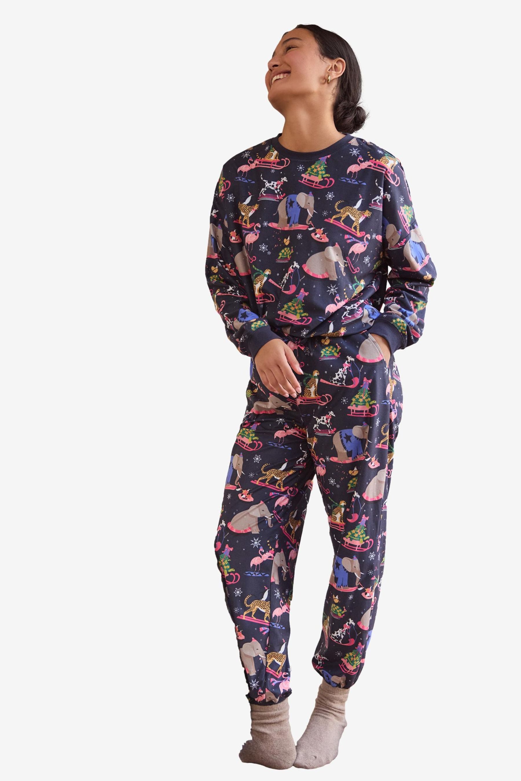 Pyjama Weicher, langärmeliger Schlafanzug