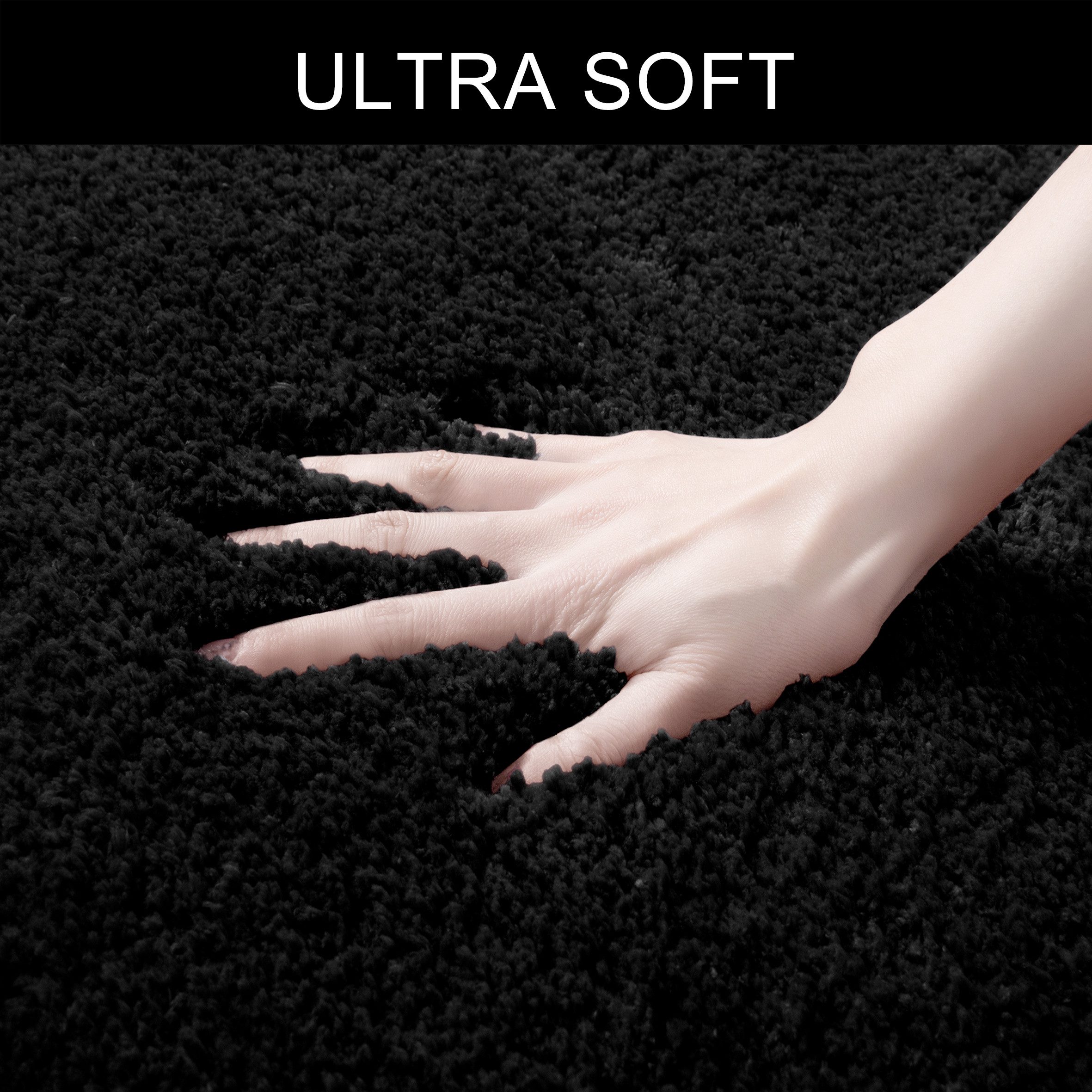 OTTO home Badematte Sanremo, Badvorleger, Badezimmer Teppich, sehr weich, Höhe 30 mm, rutschhemmend beschichtet, fußbodenheizungsgeeignet, schnell trocknend, Polyester, rechteckig, 3-tlg. Hänge-WC Set, Badteppich, unifarben, rechteckig, rund & als 3-tlg. Set erhältlich