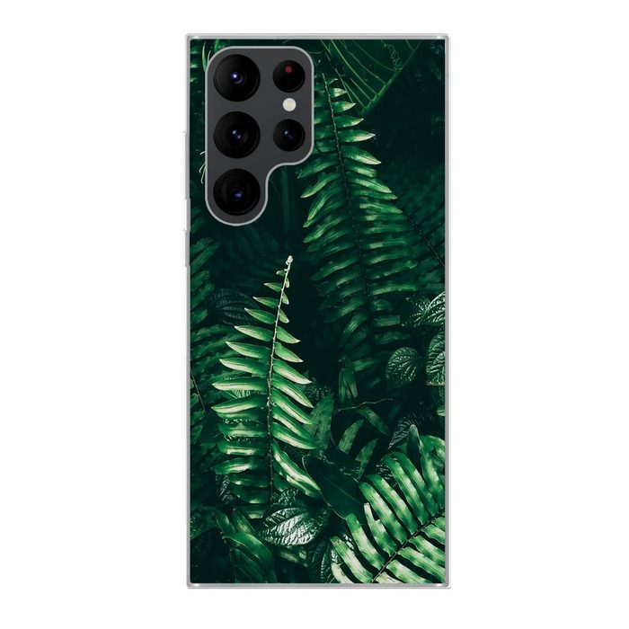 MuchoWow Handyhülle Blätter - Dschungel - Natur - Tropisch - Pflanzen Phone Case Handyhülle Samsung Galaxy S22 Ultra Silikon Schutzhülle