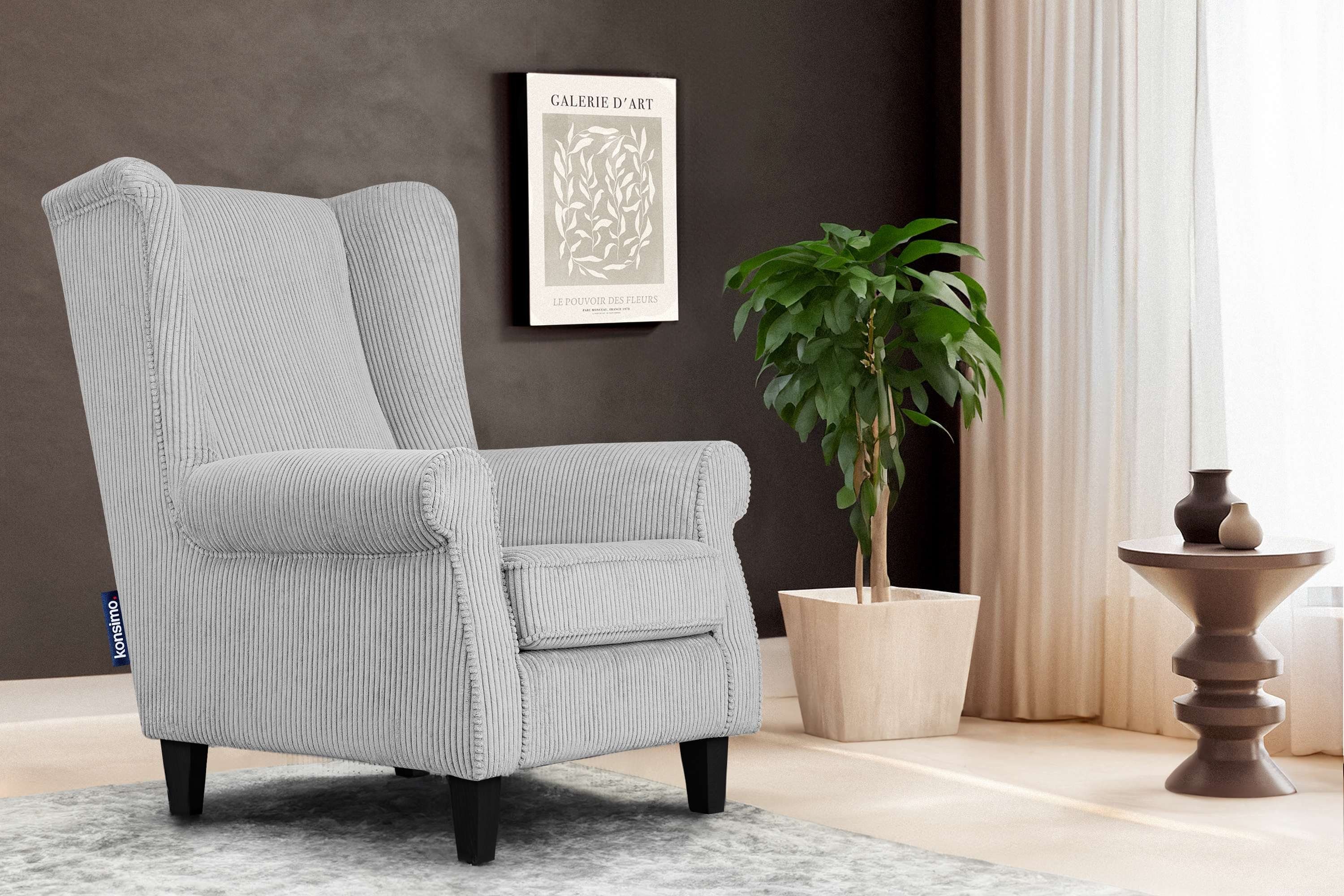 KONSIMO® Ohrensessel MILES Gepolsterter Sessel, mit günstig online kaufen