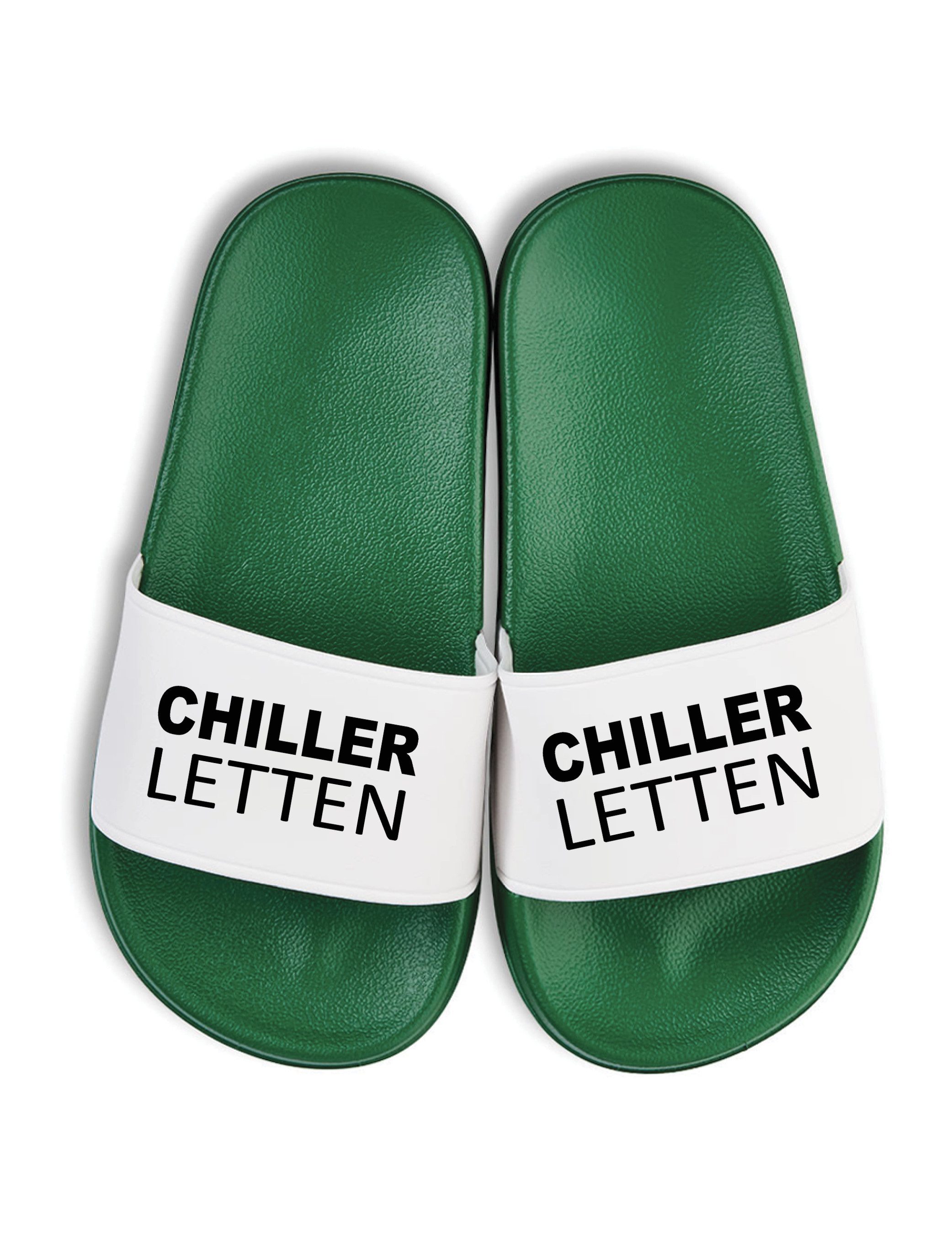 Kinder Badelatschen "Chiller Letten" Fun-Print lustig Geschenk Badeschuh