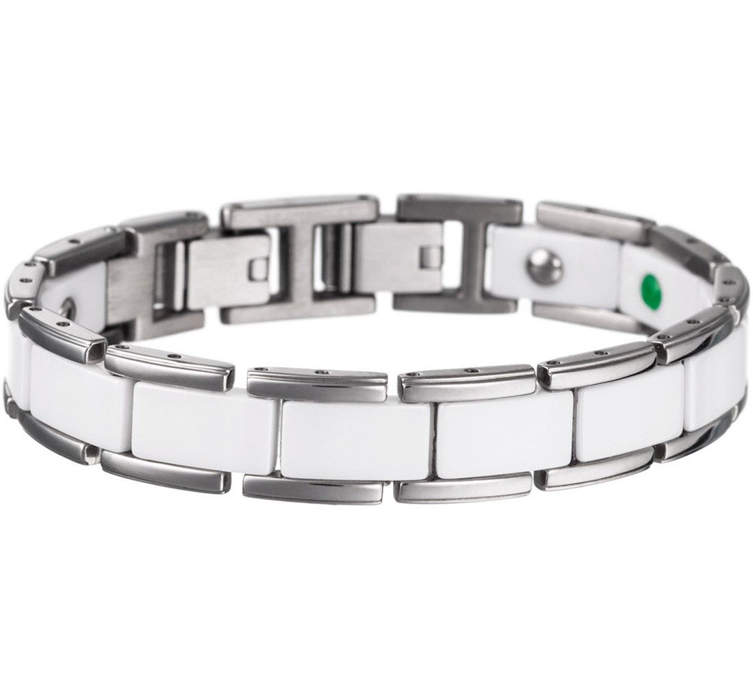 Lunavit Armband Lunavit Magnet-Armband Olymp Jade weiß/silber günstig online kaufen