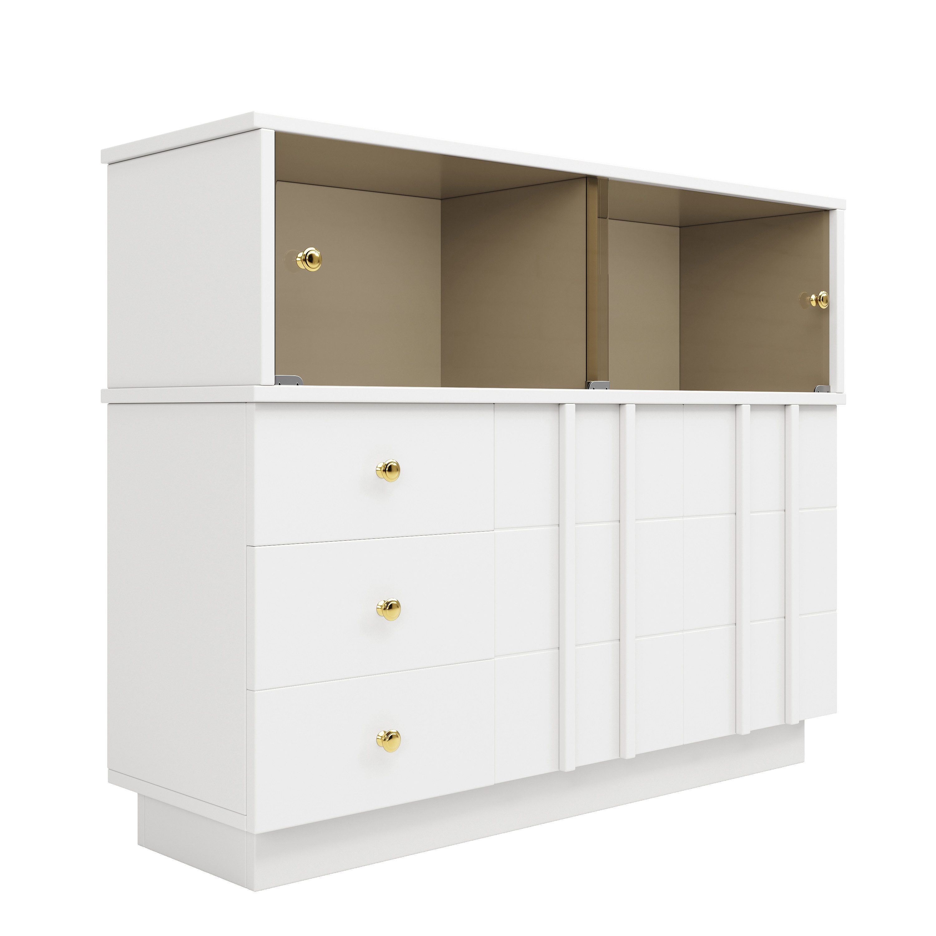 TavilaEcon Sideboard mit Glastüren Buffetschrank für günstig online kaufen