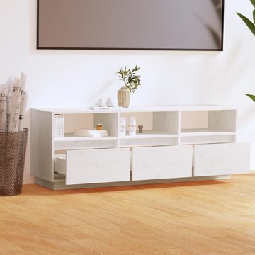 furnicato TV-Schrank Weiß 140x37x50 cm Massivholz Kiefer