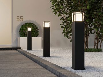 meineWunschleuchte LED Pollerleuchte, Farbsteuerung, LED fest integriert, 1x LED 14,5 Watt, 1450 Lumen, Warmweiß - Neutralweiß, 2er Set Gartenweg-Beleuchtung, Gartenleuchte mit Strom, Terrassenlampe