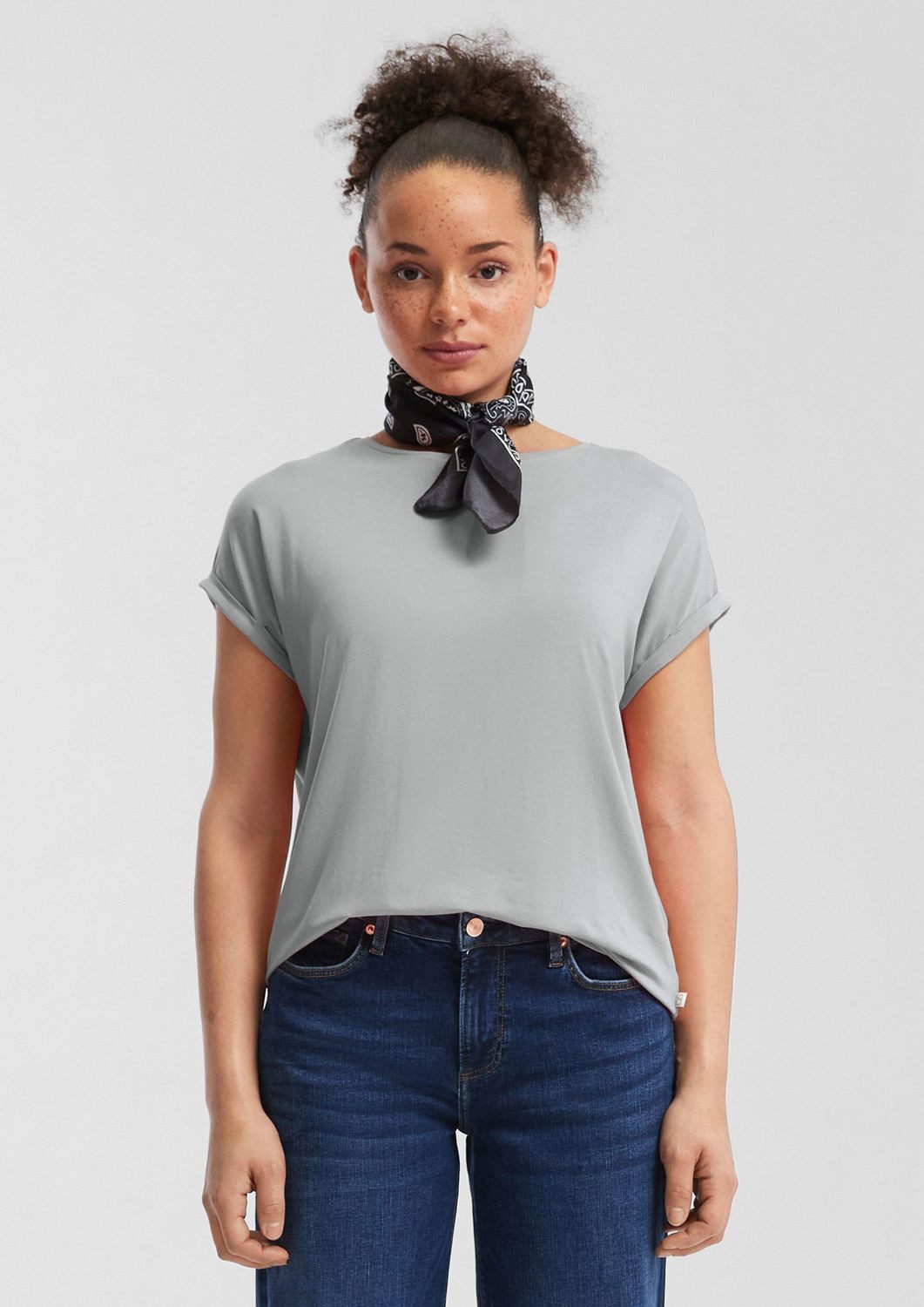 QS T-Shirt Loose Fit-Shirt im Lyocellmix günstig online kaufen