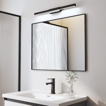 WDWRITTI Spiegelleuchte LED Spiegelleuchte Bad Schwarz 60cm, mit beleuchtung, LED fest integriert, Kaltweiß-6500K, Tageslichtweiß, für Badezimmer, Wohnzimmer, Schlafzimmer, Treppenhaus, Flur