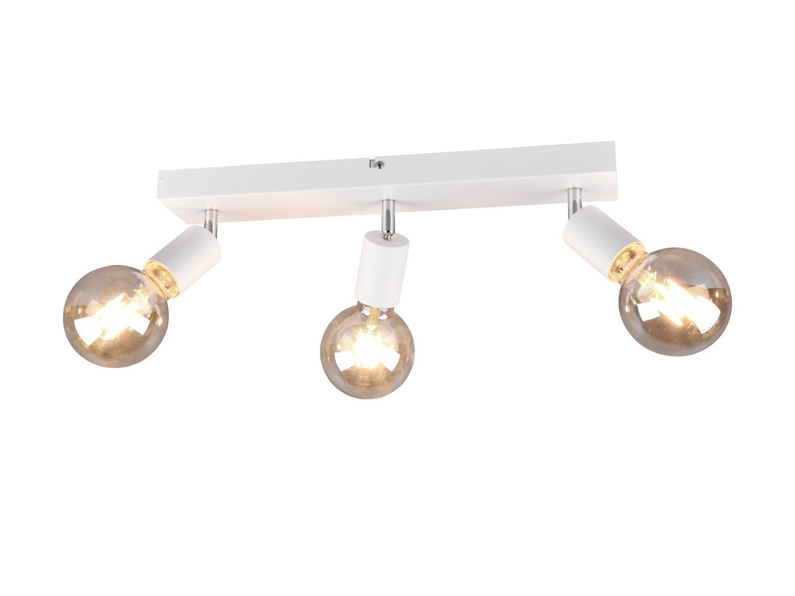 Reality Leuchten LED Deckenstrahler, Dimmfunktion, LED wechselbar, Warmweiß, innen, Industriedesign Deckenleuchte 3-flammig Ankleidezimmer, Weiß