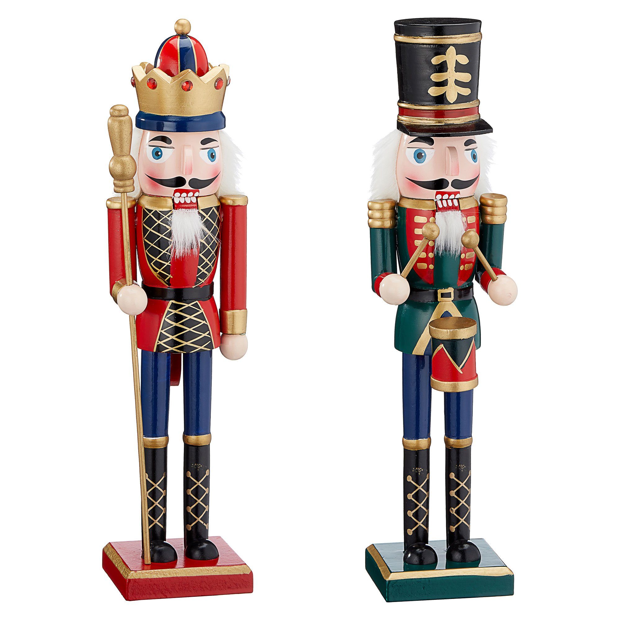 CEPEWA Nussknacker Nussknacker 2er Set König+Trommler Weihnachten