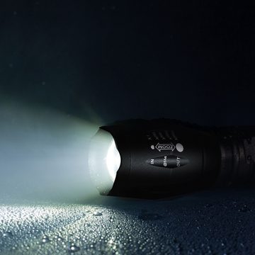 Retoo Taschenlampe Taschenlampe LED SET Fackel Taktisches Super Hell Zoom Akku Lampe (Set, Militärische LED-Taschenlampe), Starke Lichtleistung, Breiter Strah, Langlebige Konstruktion