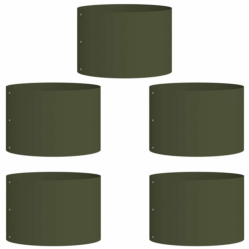 vidaXL Blumentopf Gartenpflanzer 5 pcs Olivgrün günstig online kaufen