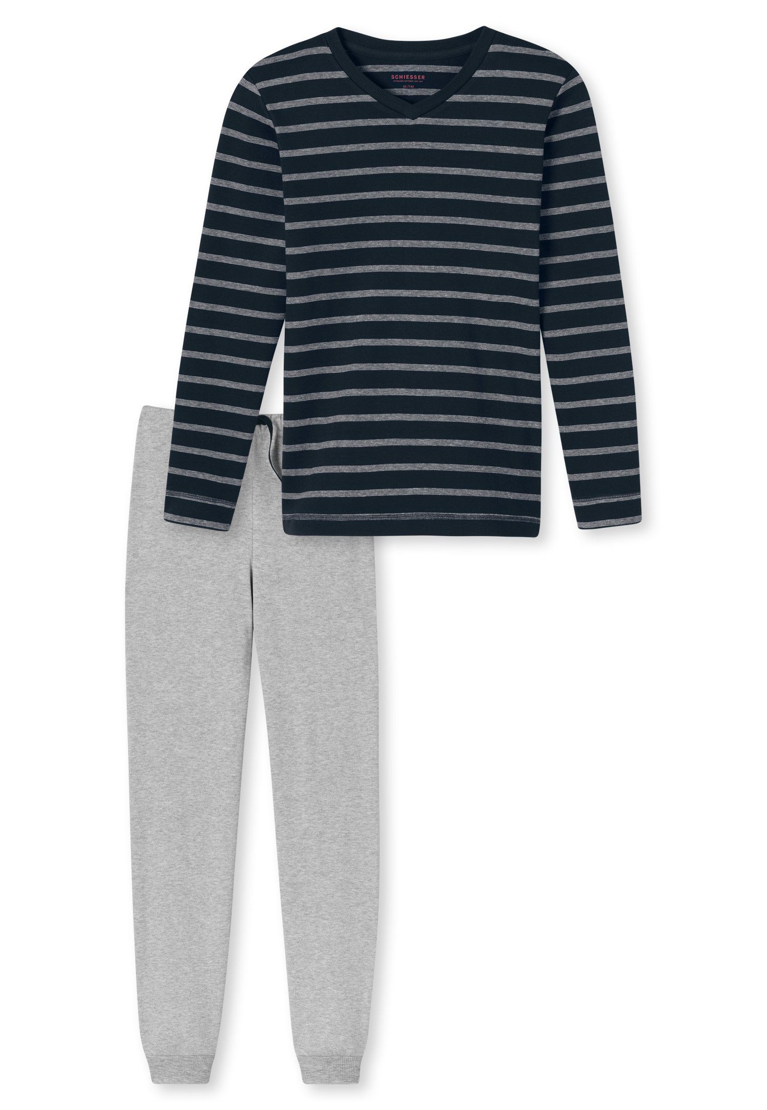 Schiesser Schlafanzug Jungen Interlock, Baumwolle Family lang, Schlafanzug 100% Set) (Set,