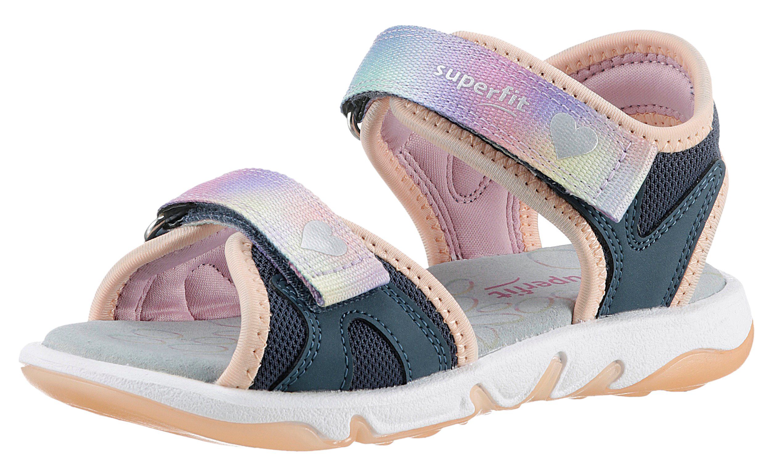 Superfit PEBBLES WMS: mittel Sandale, Sommerschuh, Klettschuh, Sandalette, mit süßen Glitzerverschlüssen