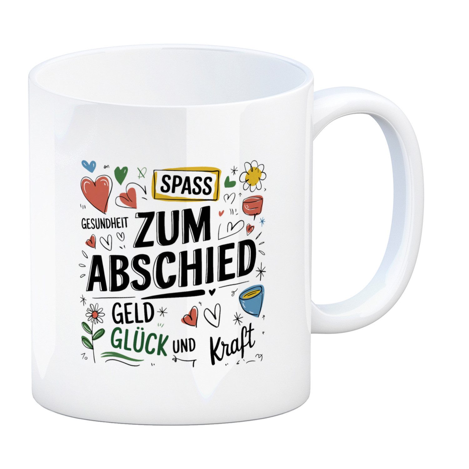 speecheese Tasse Wünsche Zum Abschied Kaffeebecher für Kollegen und Freunde