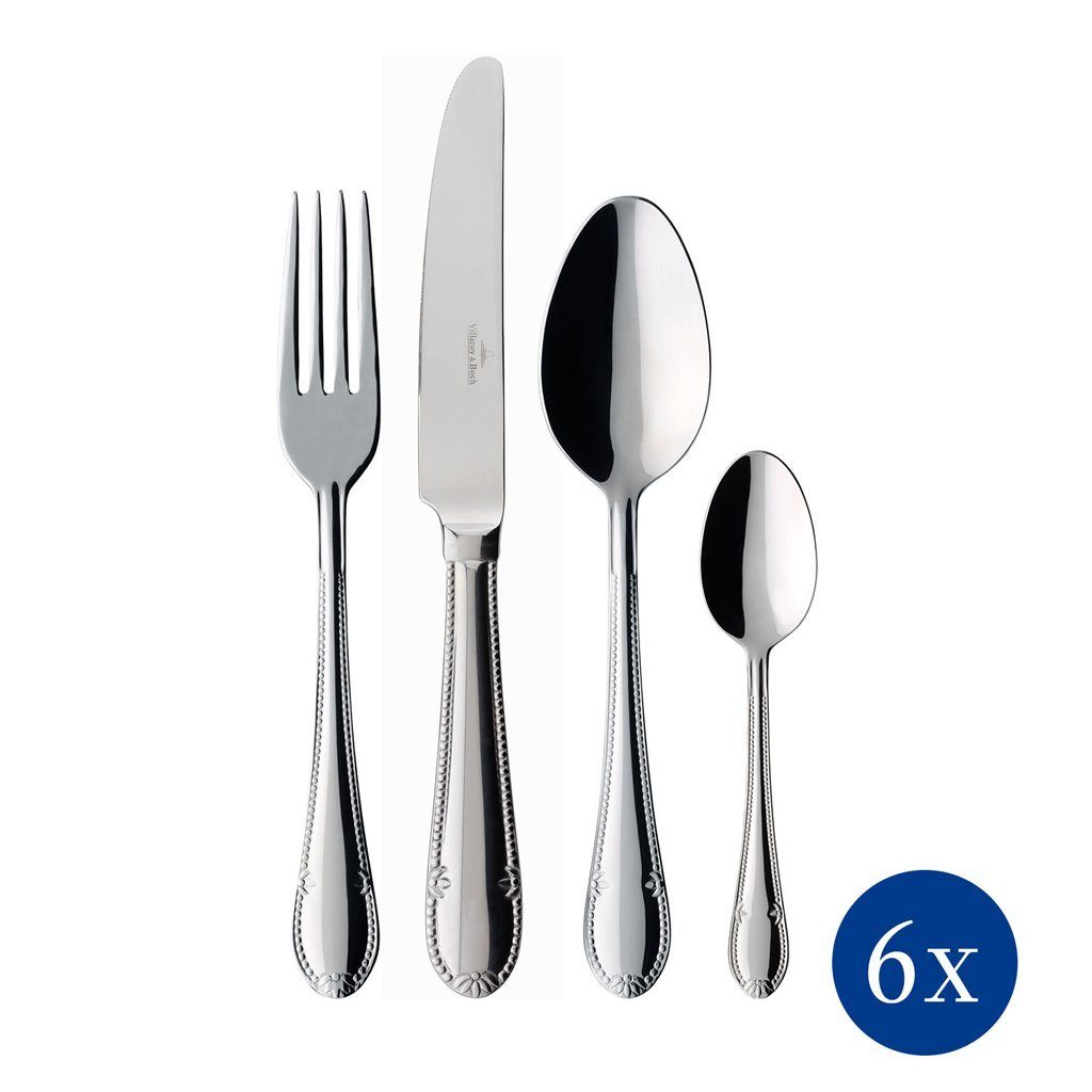 Villeroy & Boch Besteck-Set Mademoiselle Tafelbesteck 24-teilig für 6 Personen (24-tlg), 6 Personen, Edelstahl