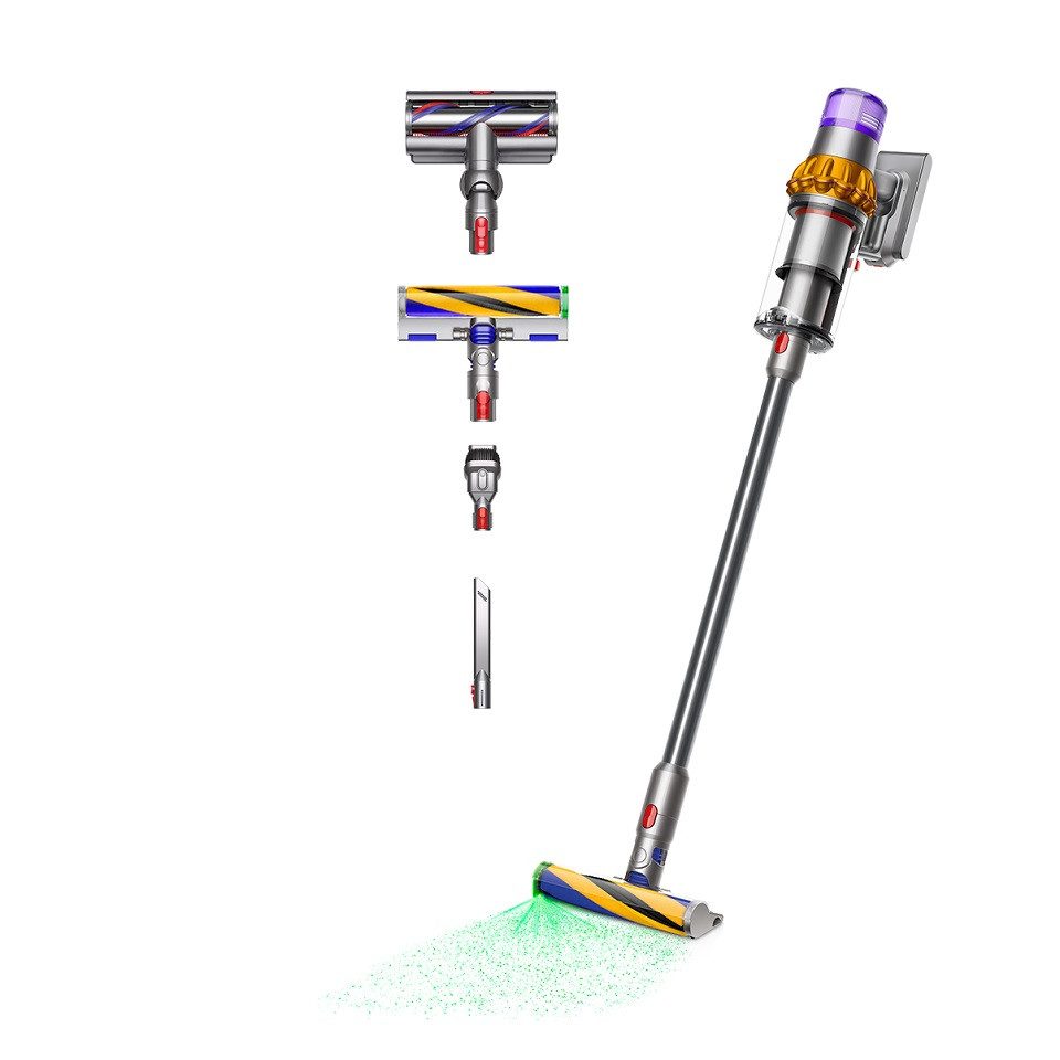 DYSON Akku-Hand-und Stielstaubsauger Dyson V15 Detect Absolute Nickel/Gelb, 660 W, 240 Airwatt Saugkraft, Stauberkennungssensor