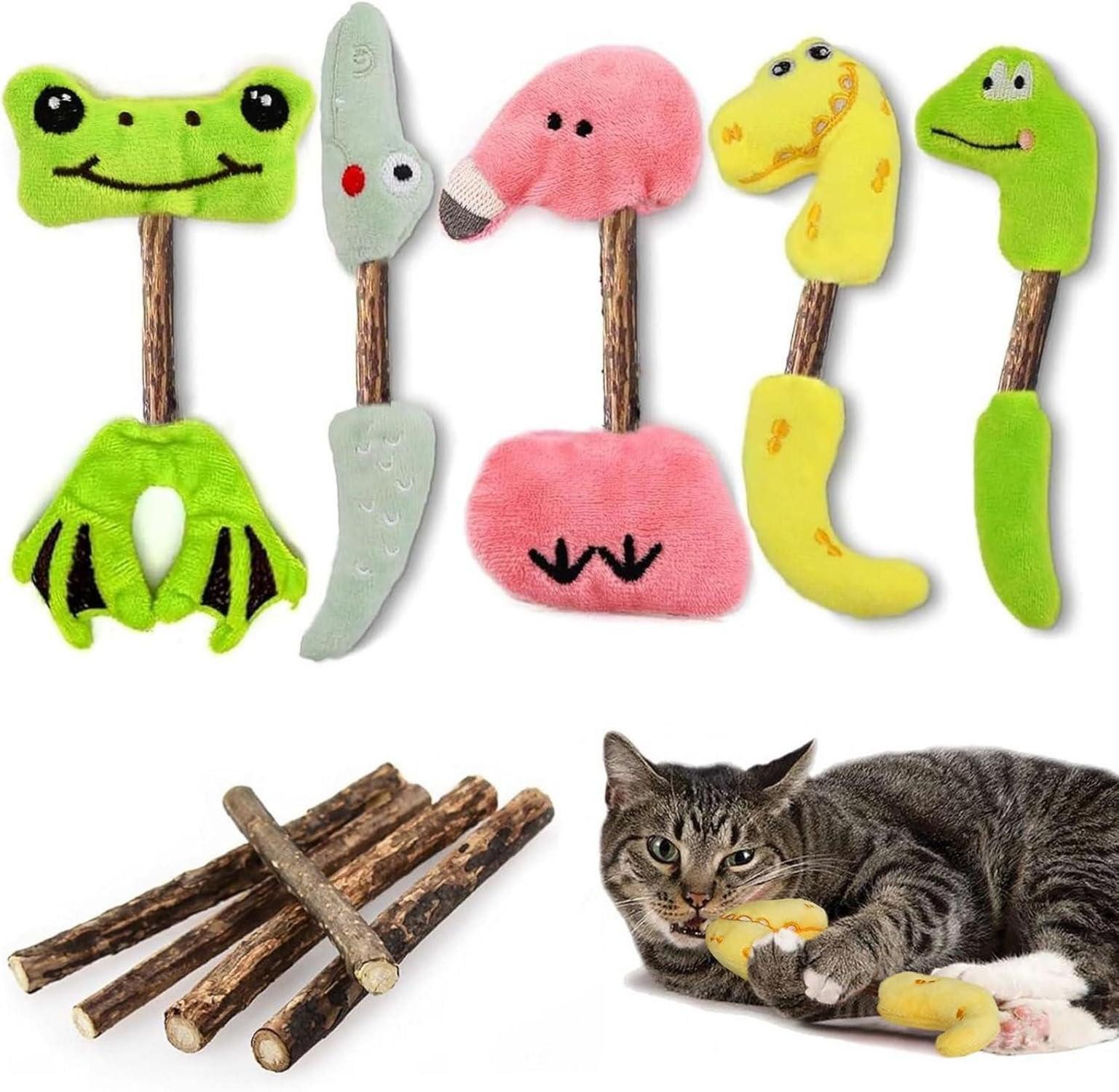 Katzen-Halsband Katzenspielzeug Set: Kissen, Matatabi Kausticks, Zahnpflege (10