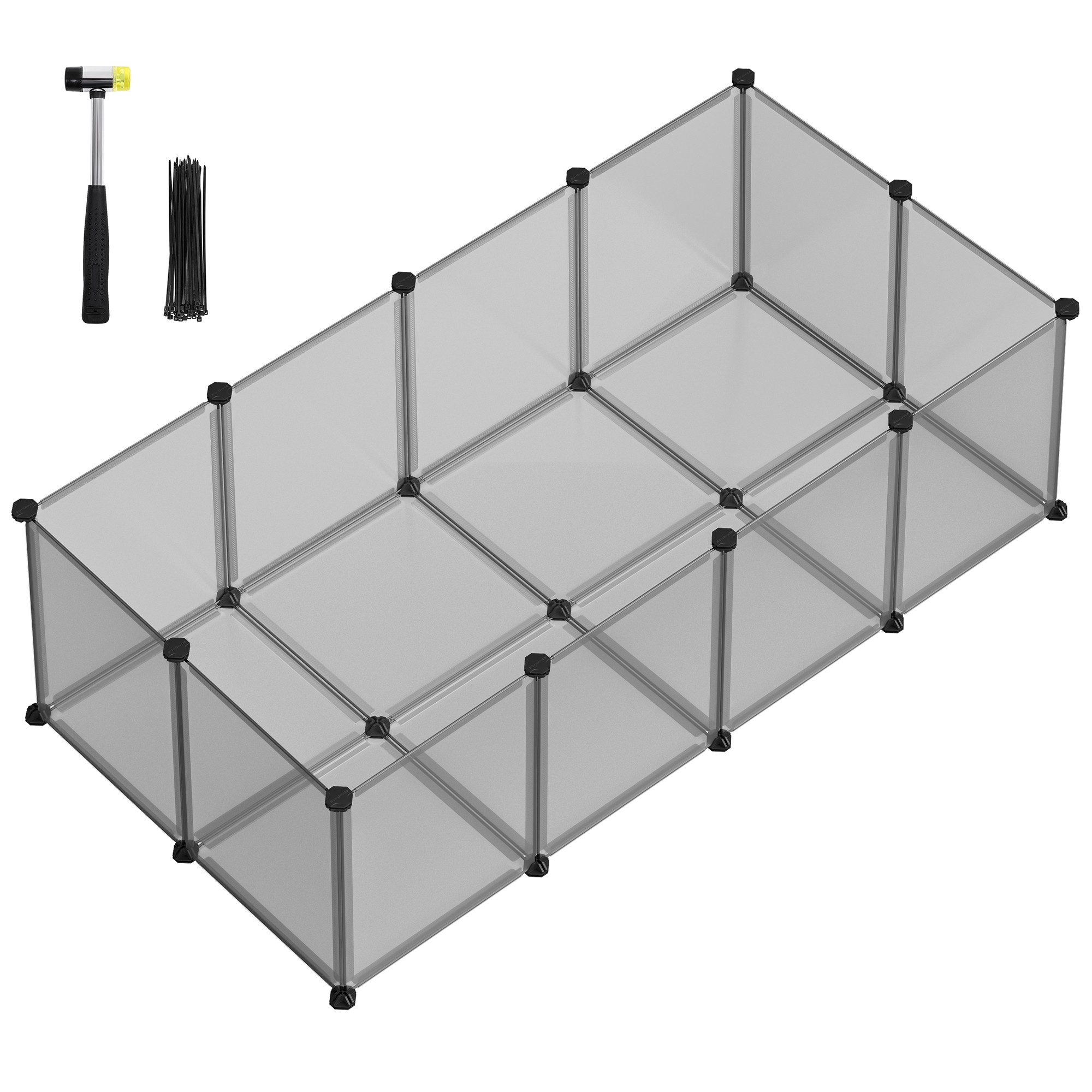 SONGMICS Kleintierkäfig, L-XXL, Freigehege, mit Bodenplatten, 20 Platten, D günstig online kaufen