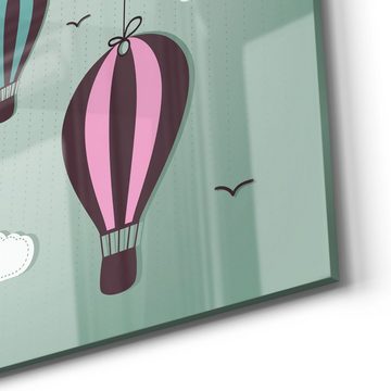 DEQORI Magnettafel 'Comic Heißluftballons', Whiteboard Pinnwand beschreibbar