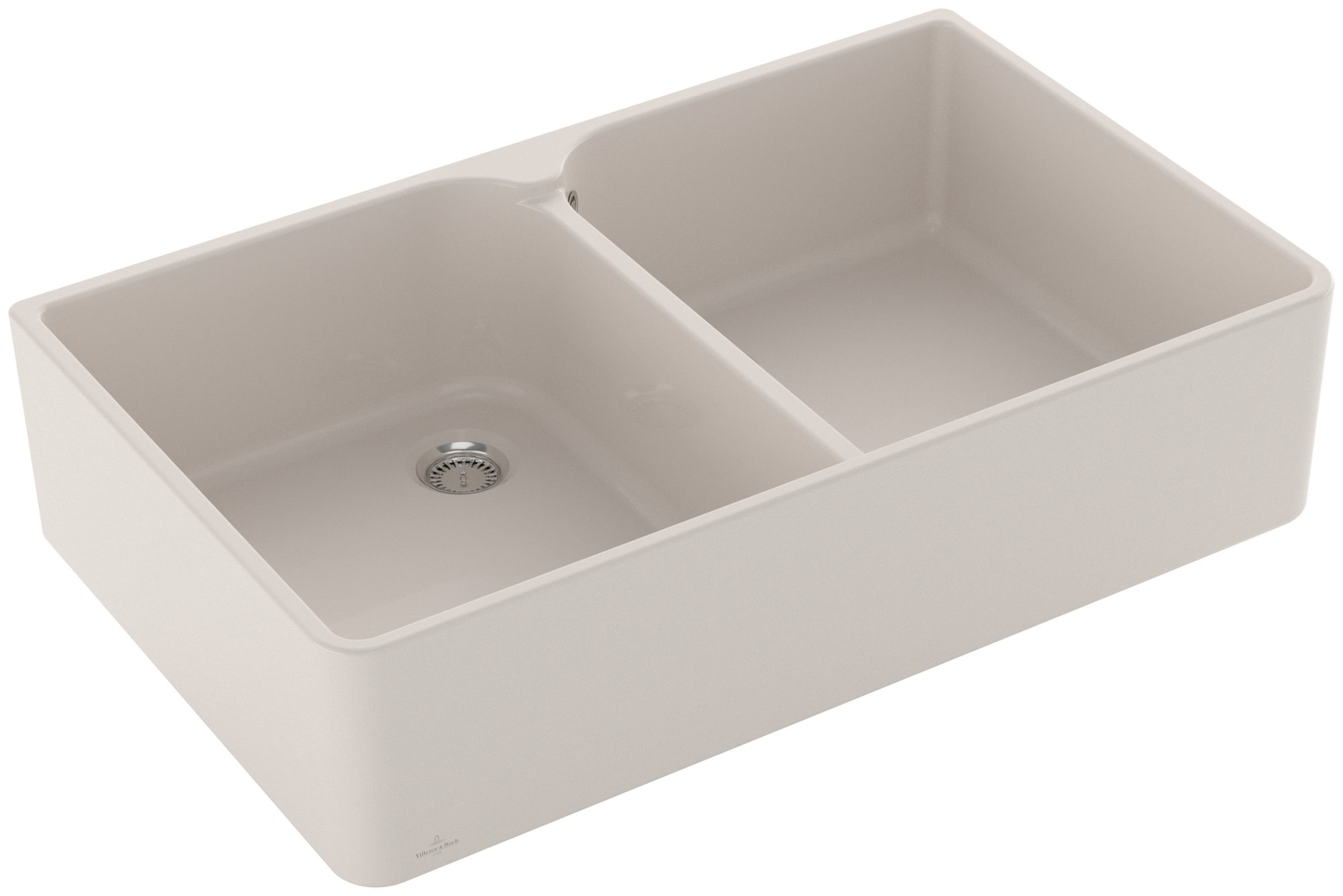 Villeroy & Boch Einbauspüle Keramikspüle 639001KR, Spülstein Doppelbecken 90 X