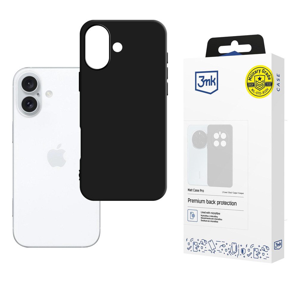 3MK Smartphone-Hülle Handyhülle Schutzcover Backcover, matt, stoßabsorbierend, kratzfest, kabelloses Laden