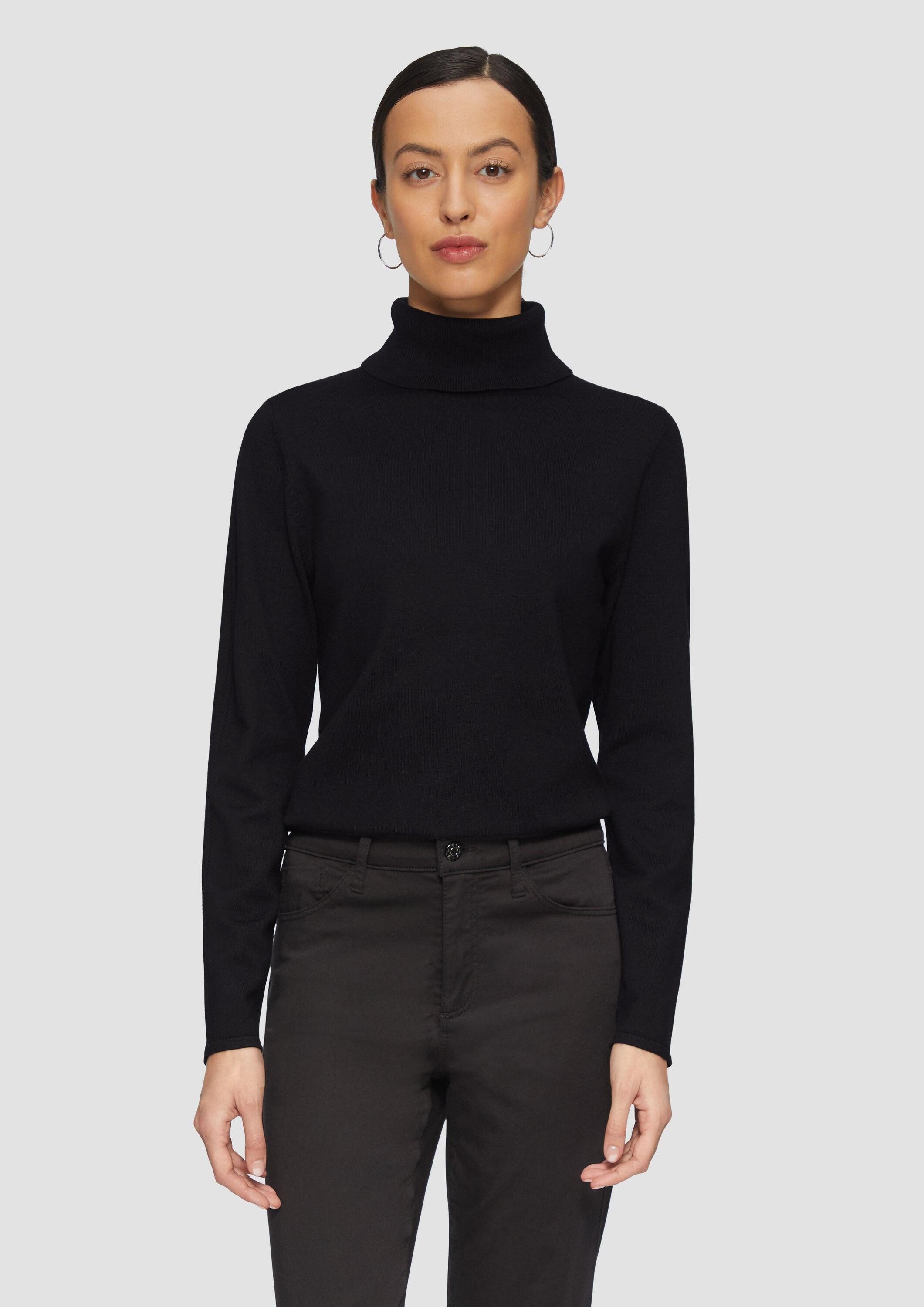 s.Oliver Longpullover Strickpullover Feiner Rollkragenpullover mit Ajour-De günstig online kaufen