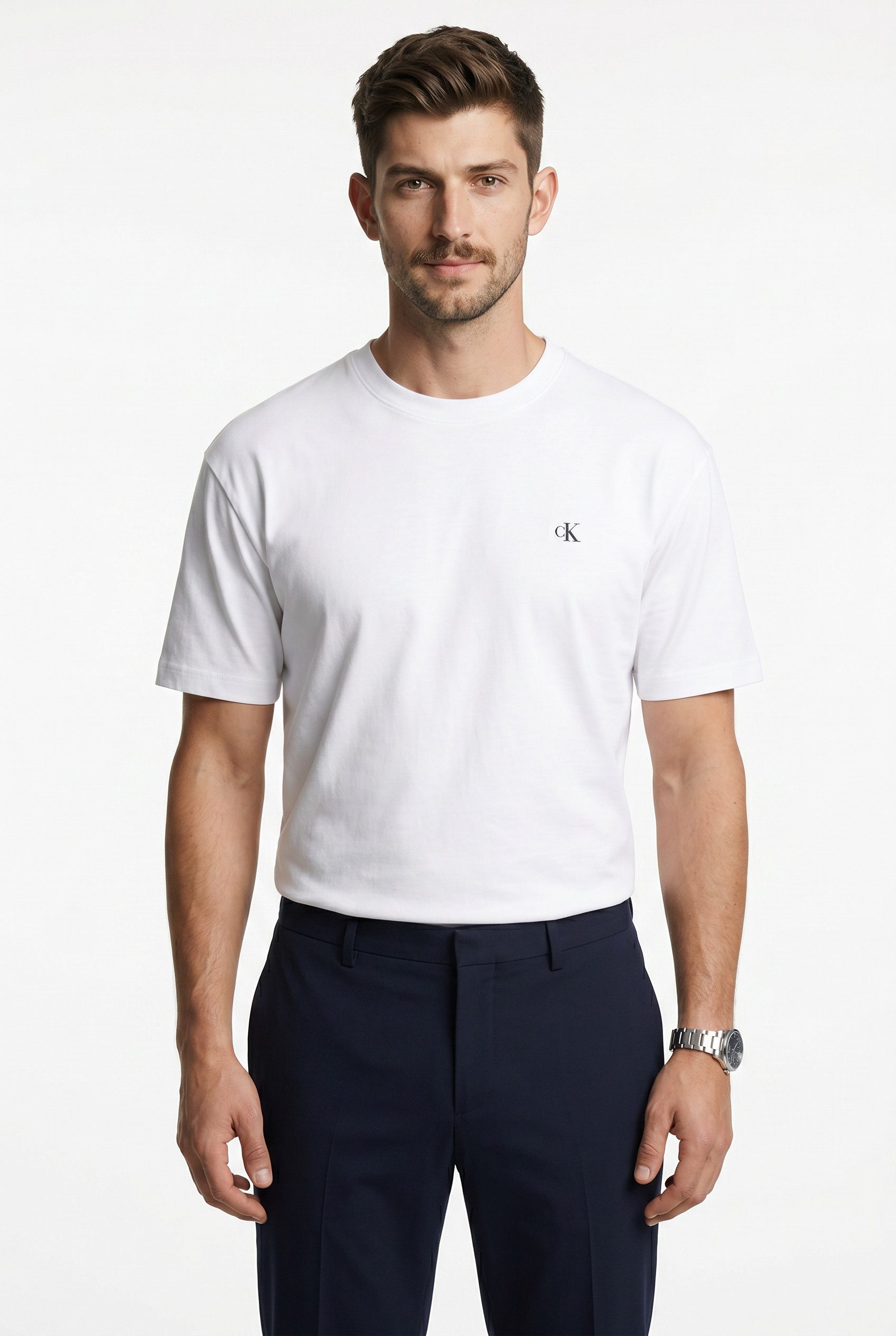 Calvin Klein Jeans T-Shirt SS CLASSIC MONOGRAM TEE 2PK (2-tlg) Mit Rundhalsausschnitt, regular fit