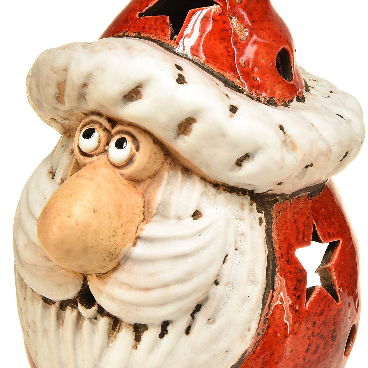 Viana Weihnachtsmann Weihnachtsmann-Windlicht Rot 18 cm – Deko Teelichthalt günstig online kaufen