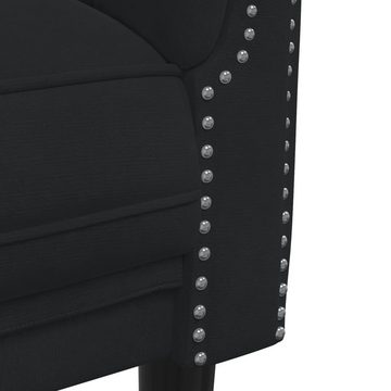 vidaXL Sofa 2-tlg. Sofagarnitur Schwarz Samt