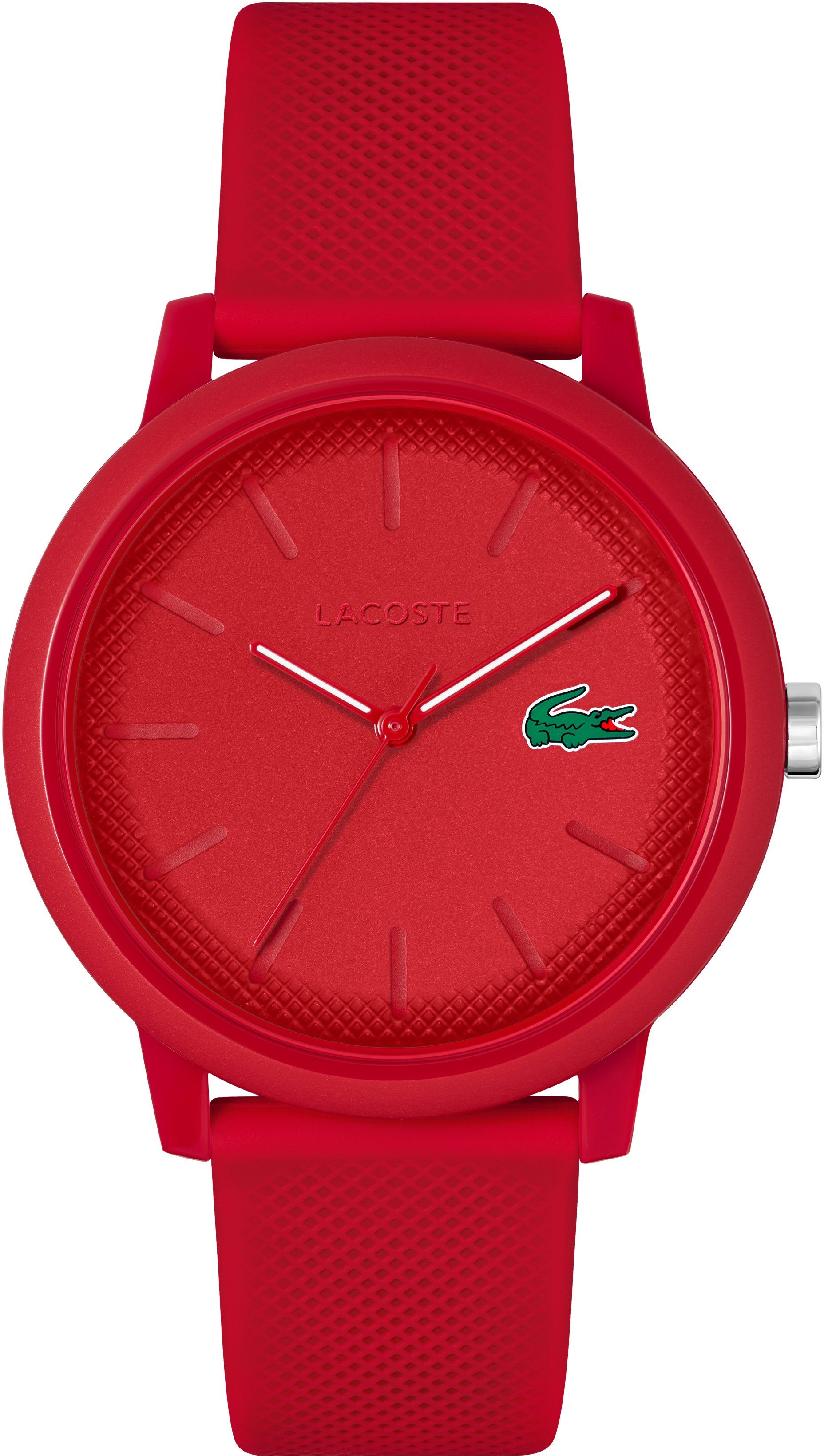 Lacoste Quarzuhr LACOSTE.12.12 2011173, Armbanduhr, Herrenuhr, Mineralglas, Silikonarmband