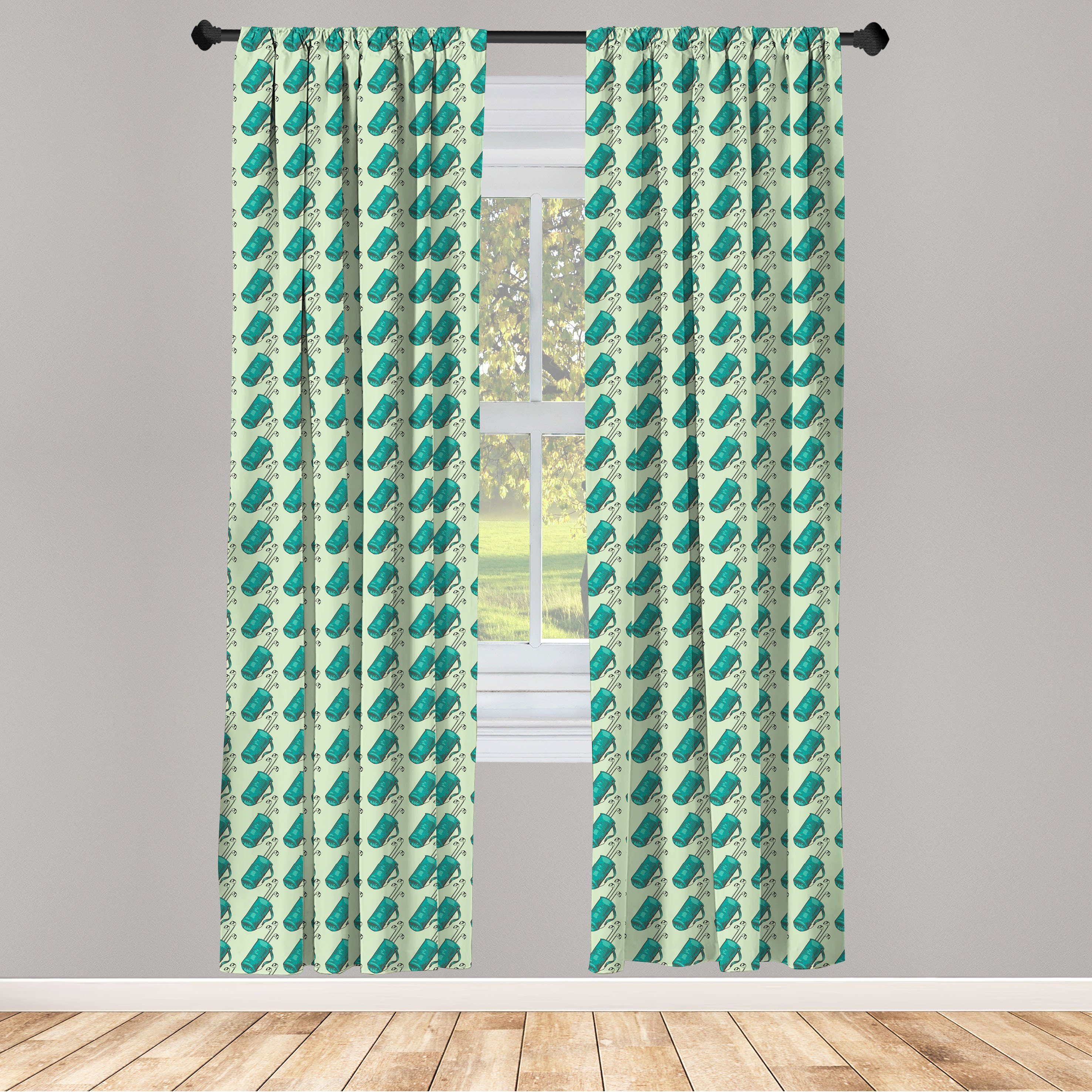 Gardine Vorhang für Wohnzimmer Microfaser, Riemchen Clubs Dekor, Abakuhaus, Beutel Golf in Schlafzimmer mit
