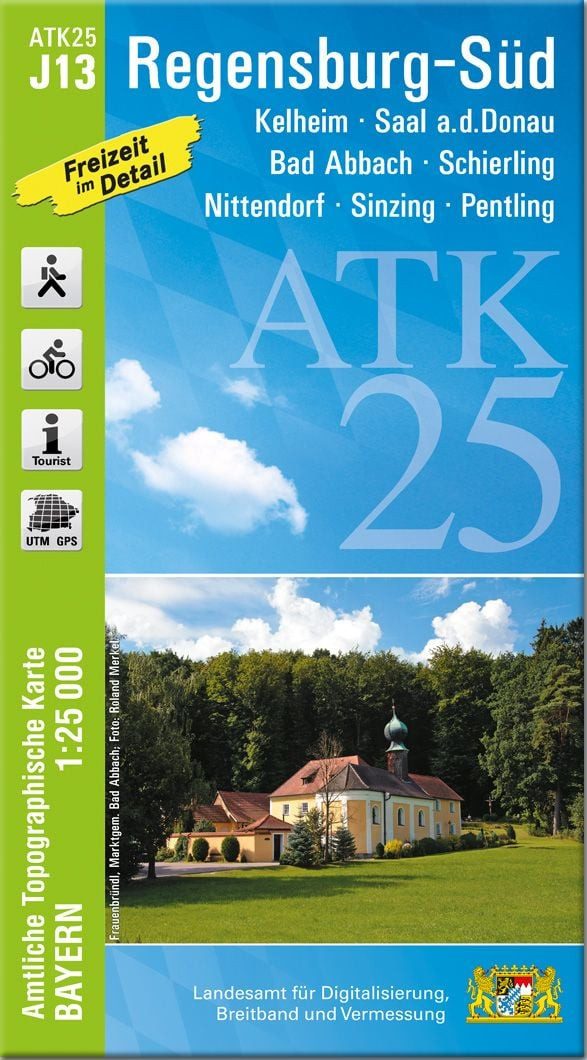 ATK25-J13 Regensburg-Süd (Amtliche Topographische Karte 1:25000) Kelhe / diverse, Kelheim, Saal a.d.Donau, Bad Abbach, Schierling, Nittendorf, Sinzing, Pentling, X