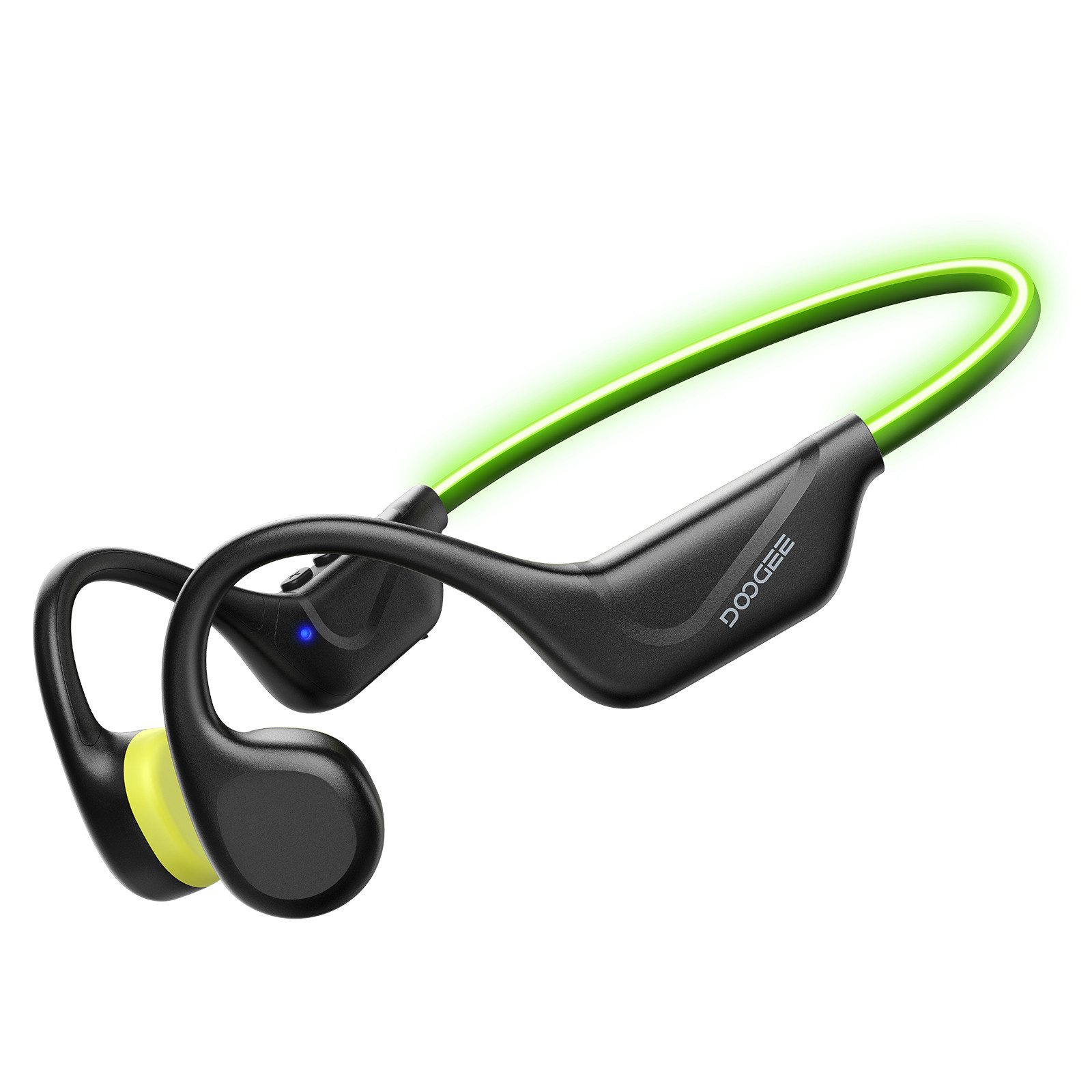 DOOGEE Bone Conduction Kopfhörer, Open-Ear, Bluetooth 6.0, LED Bluetooth-Kopfhörer (IP66 Sportkopfhörer mit 10h Akku, Verstellbarer Bügel fürs Laufen)