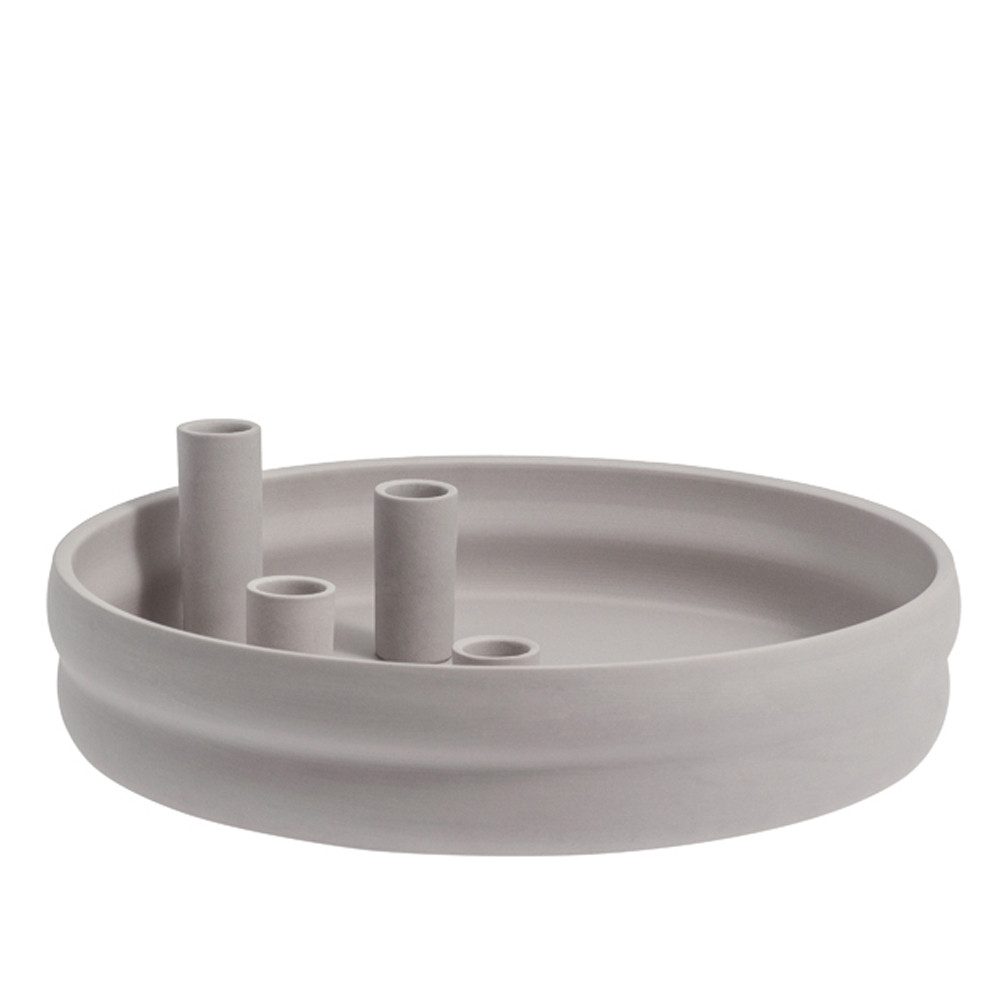 Storefactory Scandinavia Kerzenständer Storefactory Kerzenhalter BOLMEN 4er rund hellgrau, Ø 30x9cm