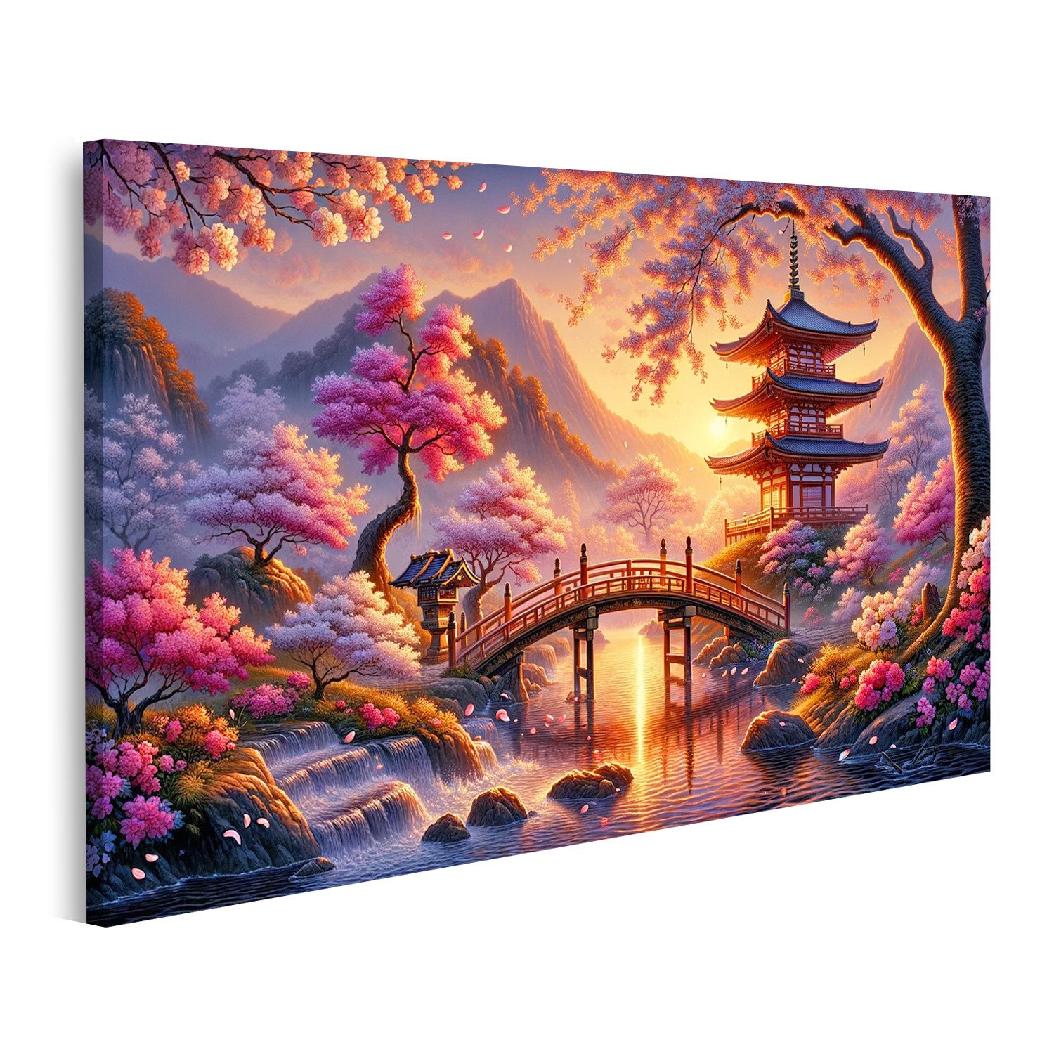 islandburner Leinwandbild Gelassenes Japan Kirschblüten in Blüte magische Saison Изображения