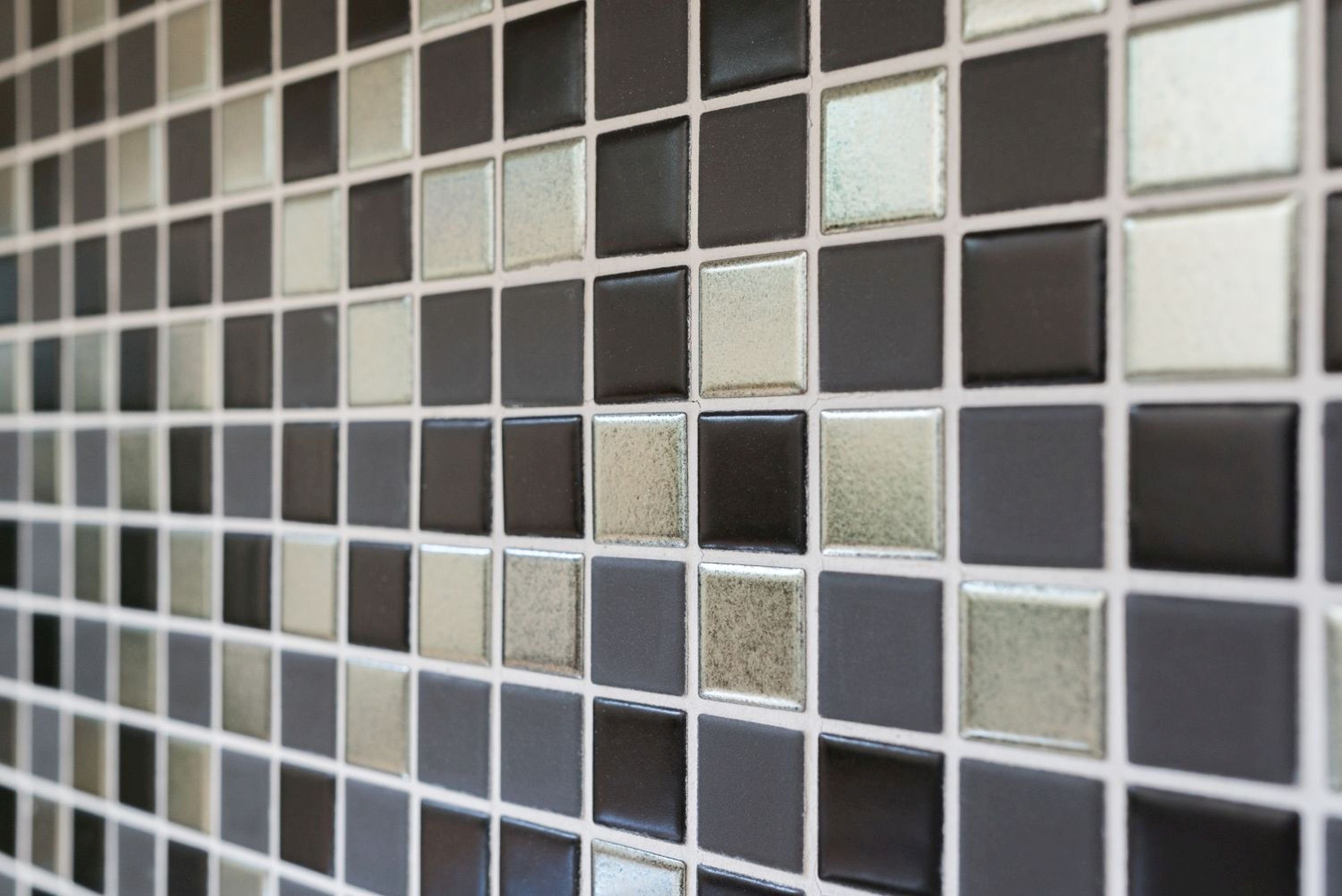 schwarz silber Küche Keramik Mosaik Mosaikfliesen Mosani anthrazit chrome