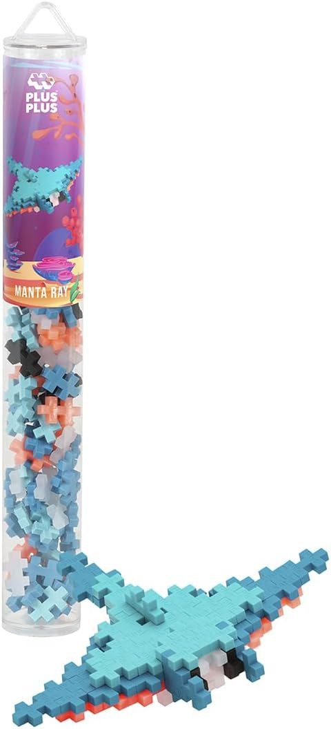 PLUS-PLUS Geniales Konstruktionsspielzeug, 100 Kreativ Bausteine Tube Manta Ray Spielbausteine, (100 St)