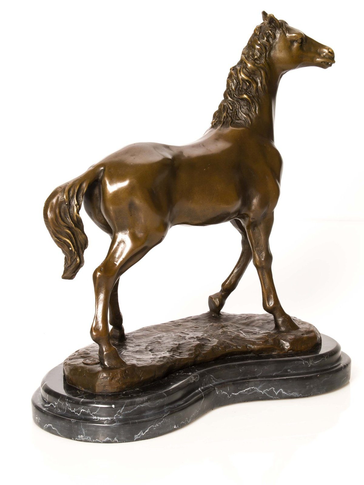 Statue Pferd 6kg Bronze Bronzeskulptur Aubaho 32cm Skulptur Figur Antik-Stil Skulptur
