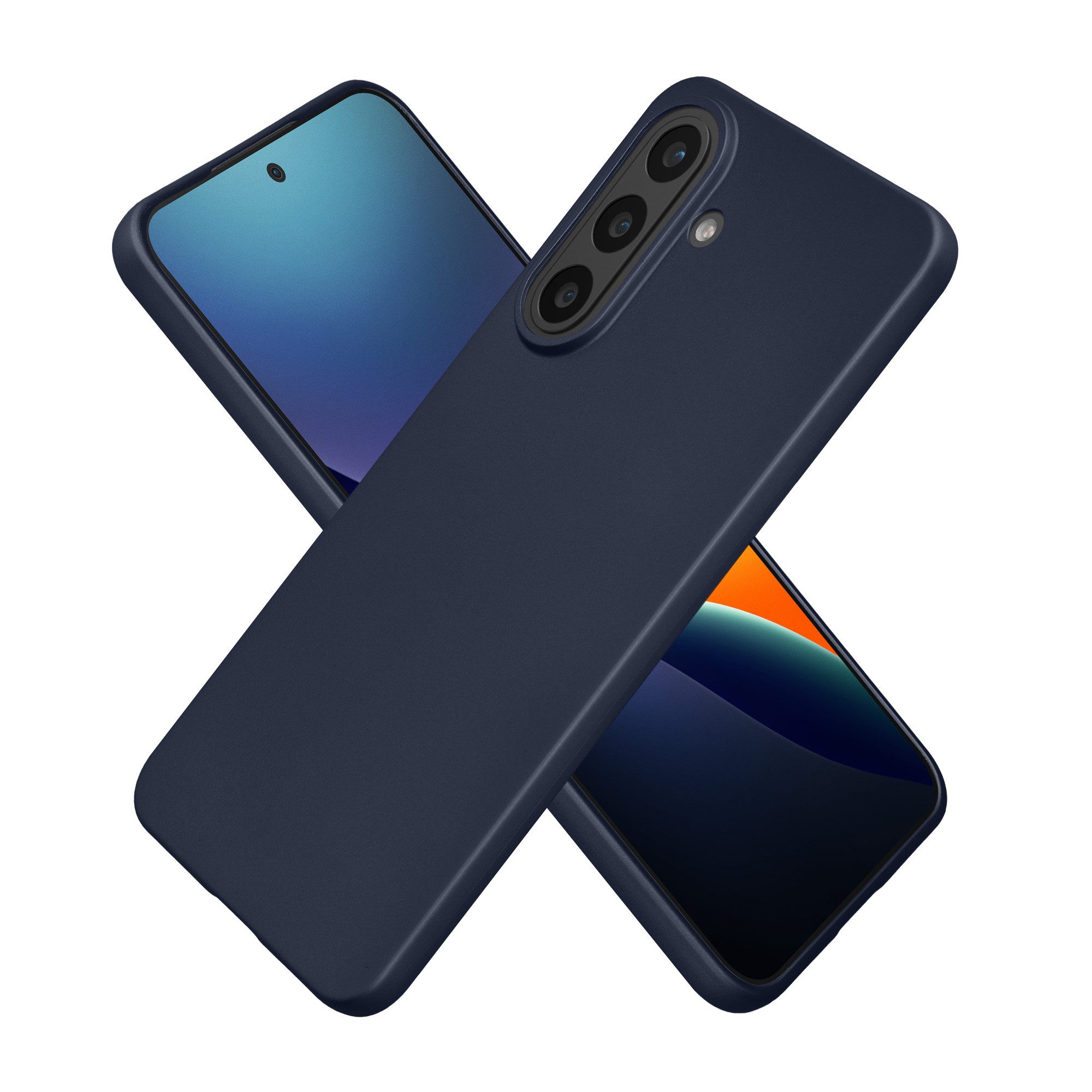 kwmobile Smartphone-Hülle Handyhülle für Samsung Galaxy A57 5G Hülle, Silikon Case metallisch schimmernd - Schutzhülle Cover