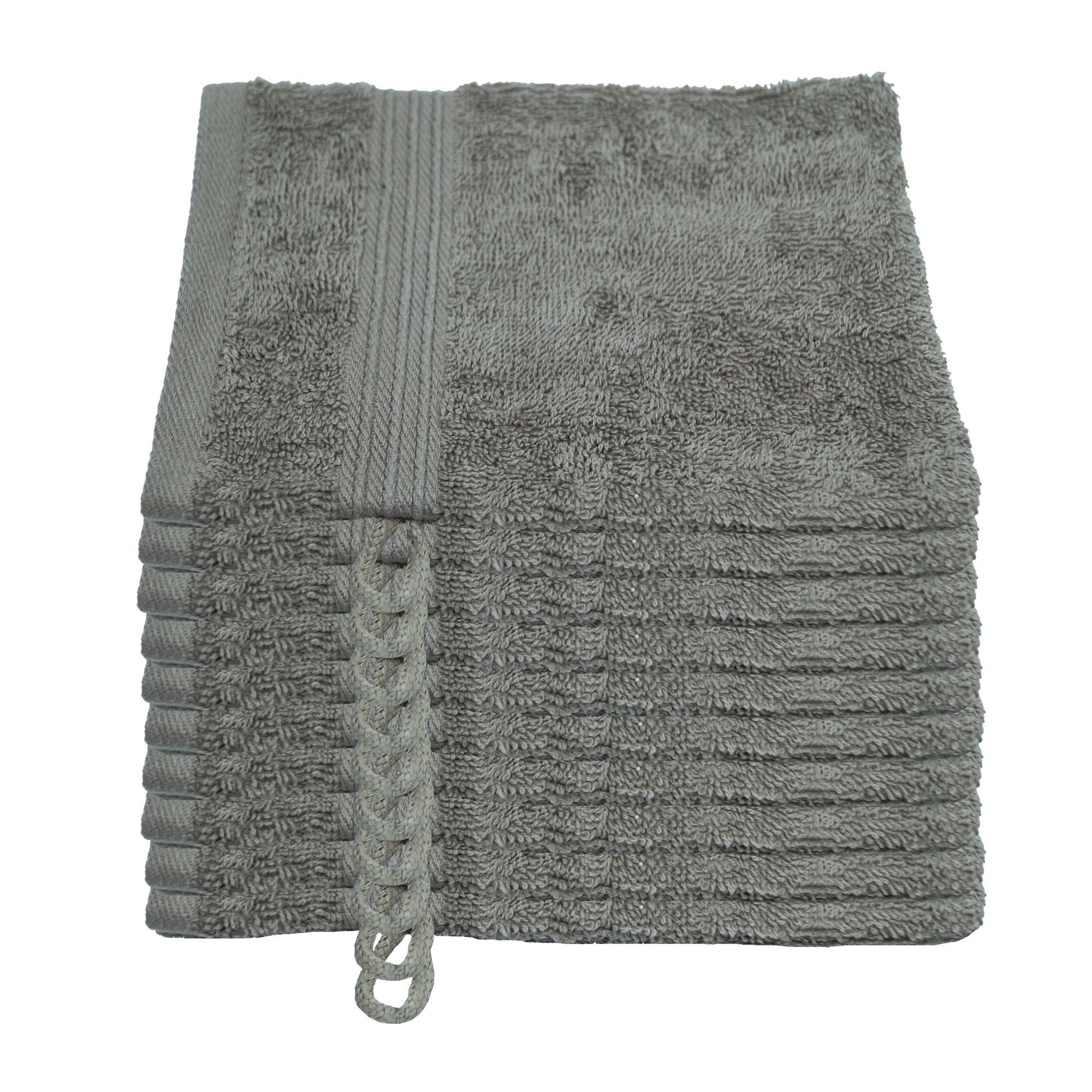 Julie Julsen Waschhandschuh 10-Waschhandschuh-Silbergrau-Waschhandschuh 15 x 21 cm, (10-St)