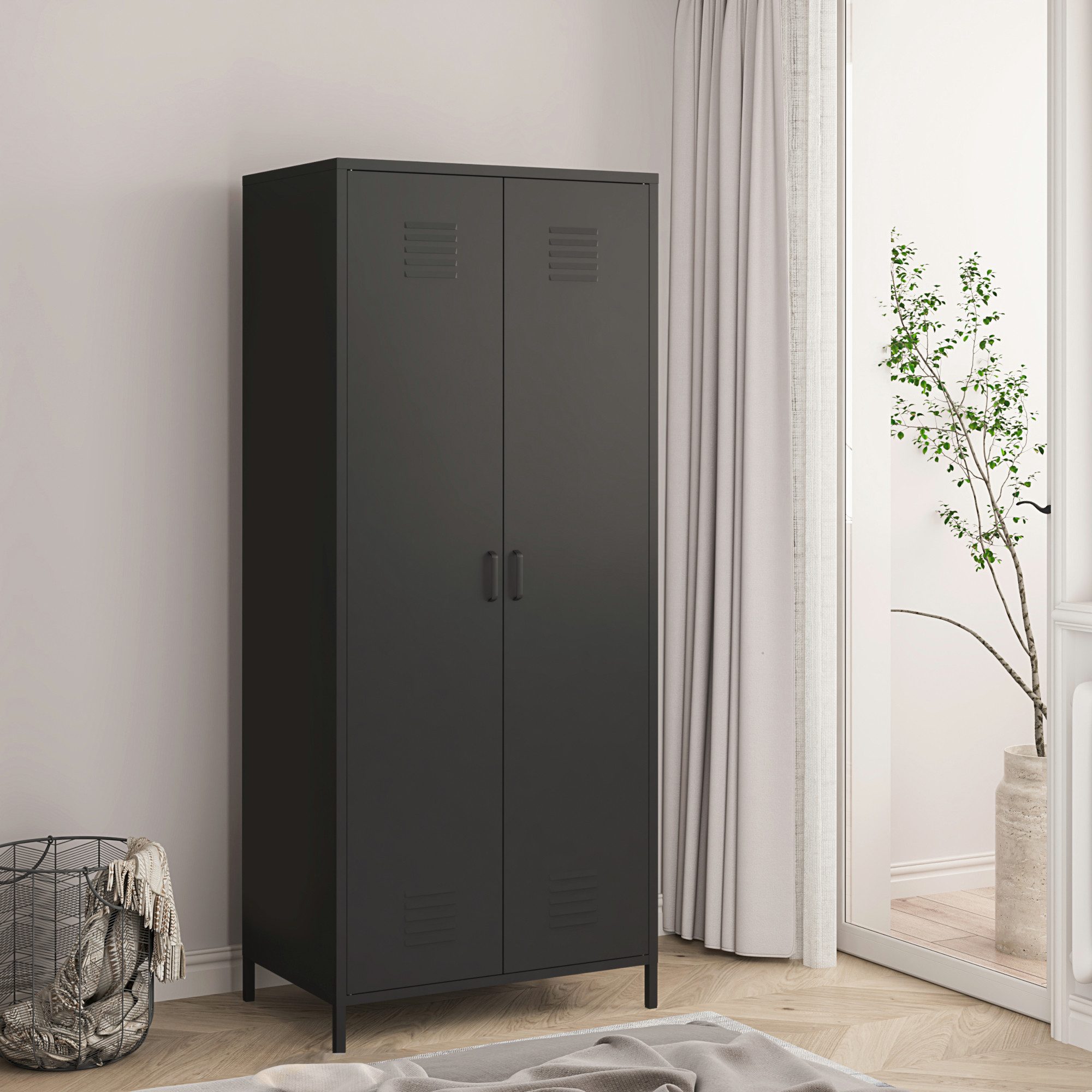 en.casa Kleiderschrank Garderobenschrank »Seinäjoki« 180x76x50 cm günstig online kaufen