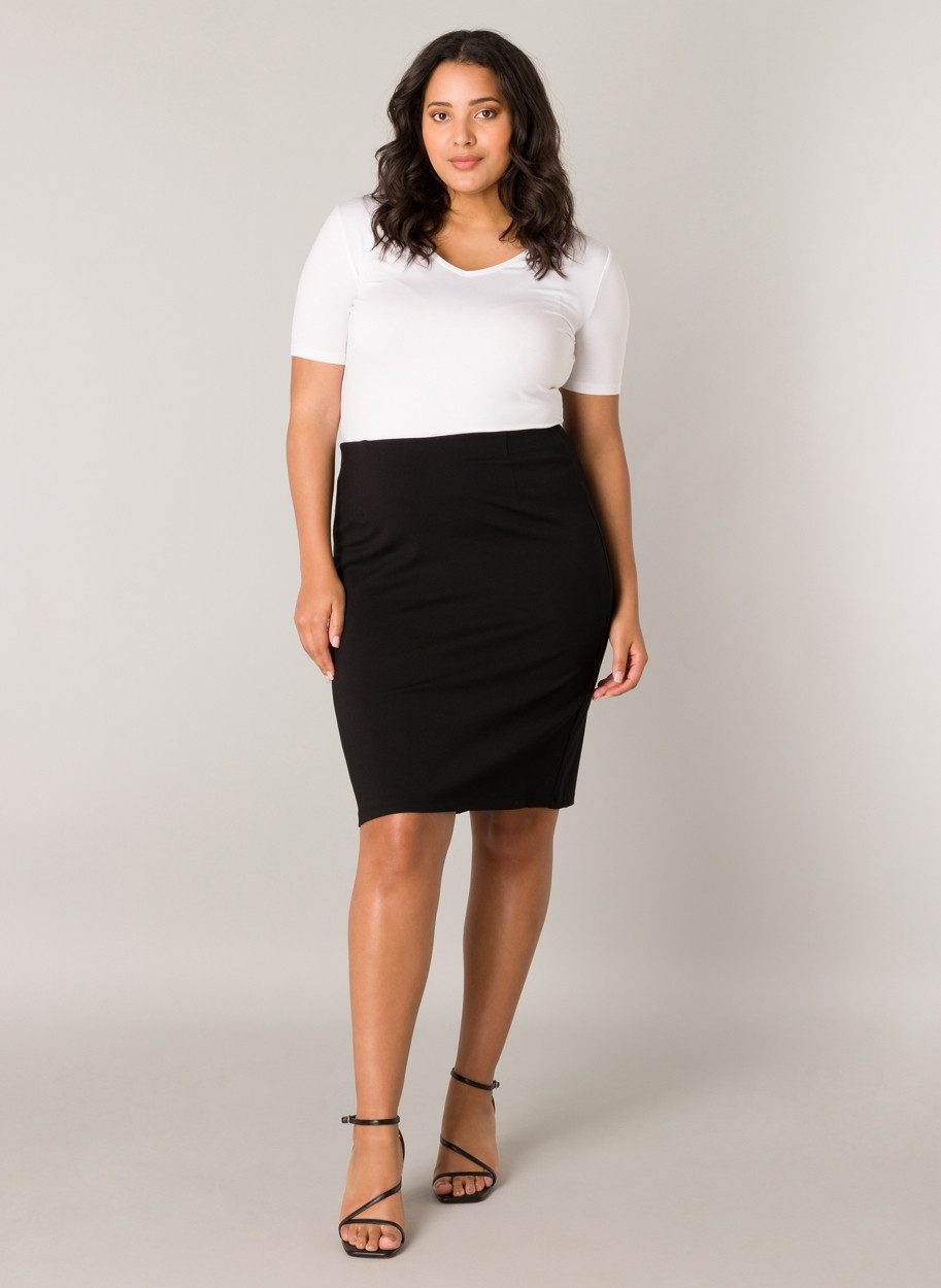 Base Level Curvy Bleistiftrock kniefrei mit Viskose und Stretch
